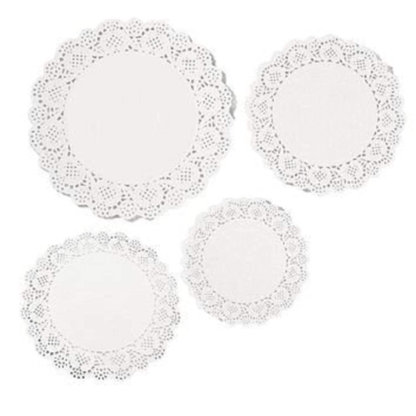 EPARTY Paper-4 Size3.5, 4.5,5.5,7.5, Lace Doilies 400 Piece Round White Doilies Grease Grease Proof Lace Doilies