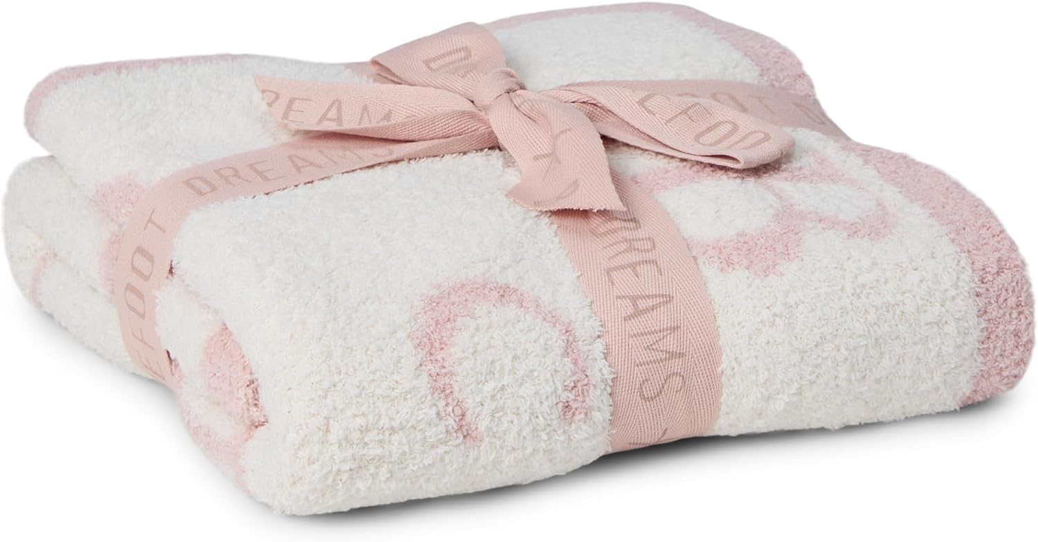Barefoot Dreams Unisex CozyChic® ABC Blanket Dusty Rose/Cream Baby