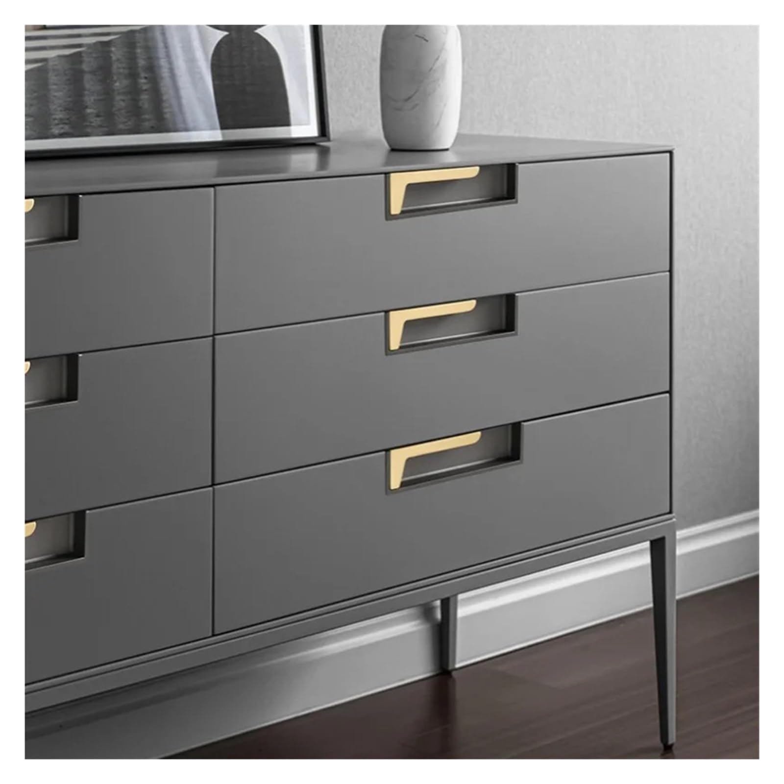 10 STÜCKE Klassische Schrank Griff Zink-legierung Kleiderschrank TüRknöPfe FüR Schublade(916Nickel Gray 128mm)