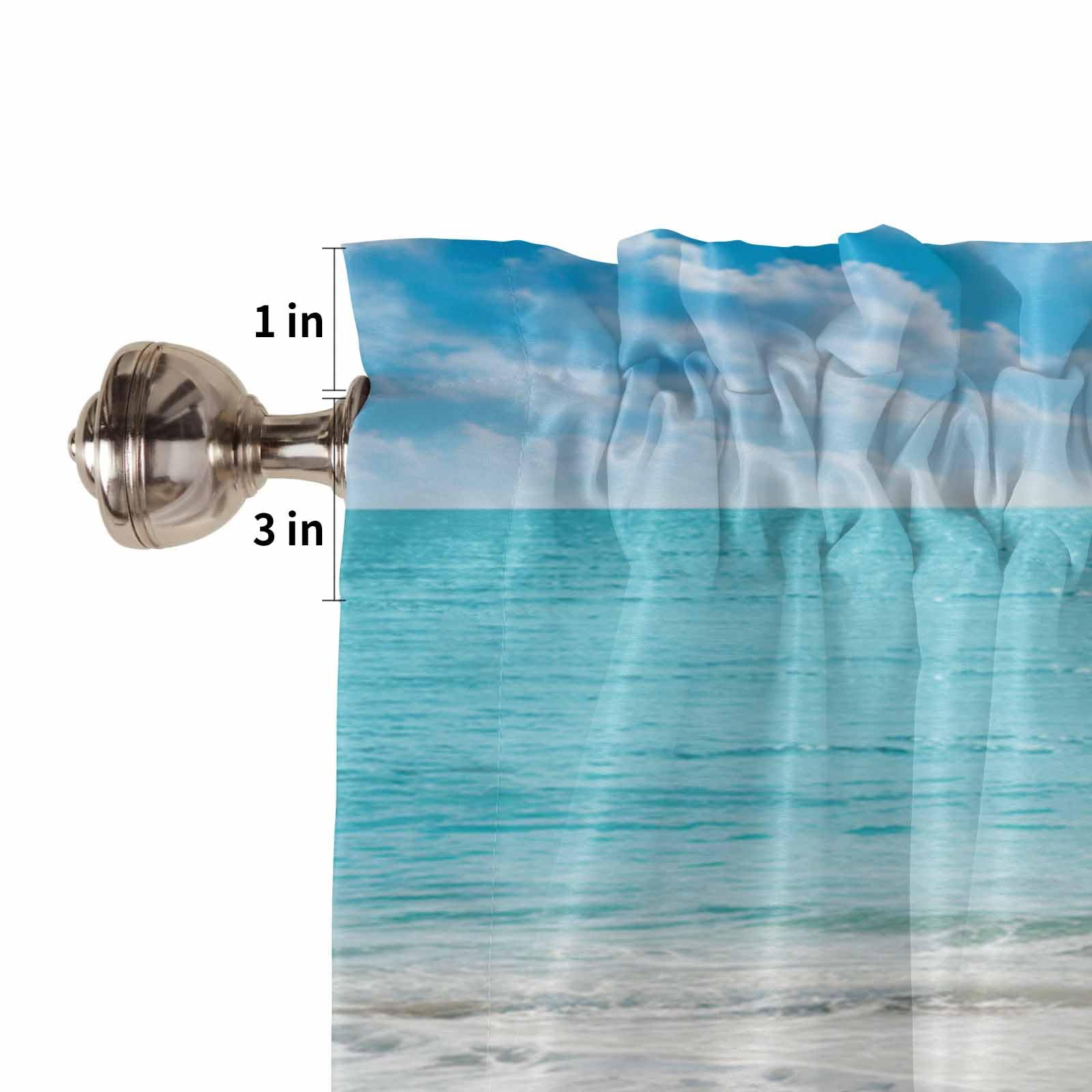 Tende Da Cucina A Tema Oceano – 2 Pannelli 70x90 Cm, Con Tasca Per Asta, Fantasia Animali Marini E Kraken, Blu/viola - 5