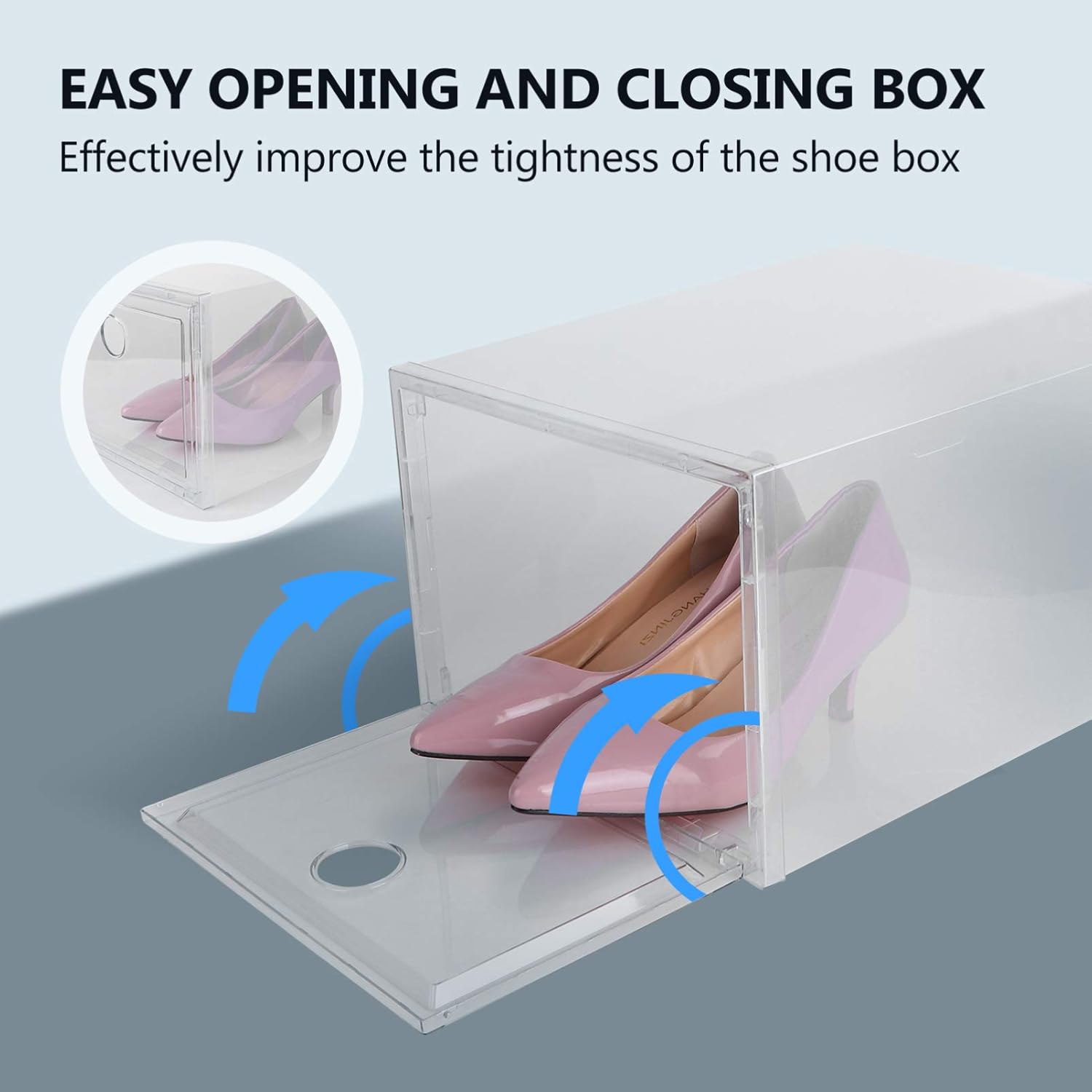 Cabilock 6pcs Transparent Plastic Shoe Storage Organizer Box Footwear Container for Sneakers Capacity Design for Home Closet Desk Organization