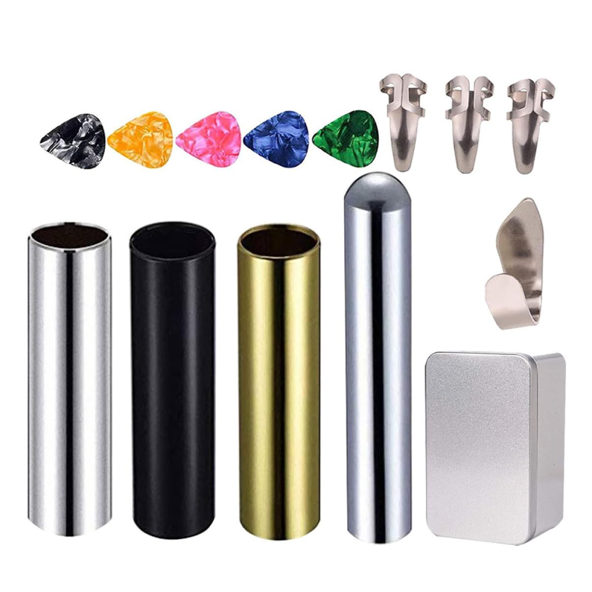 Kit de Slide para Guitarra 14 Piezas Caja Metálica