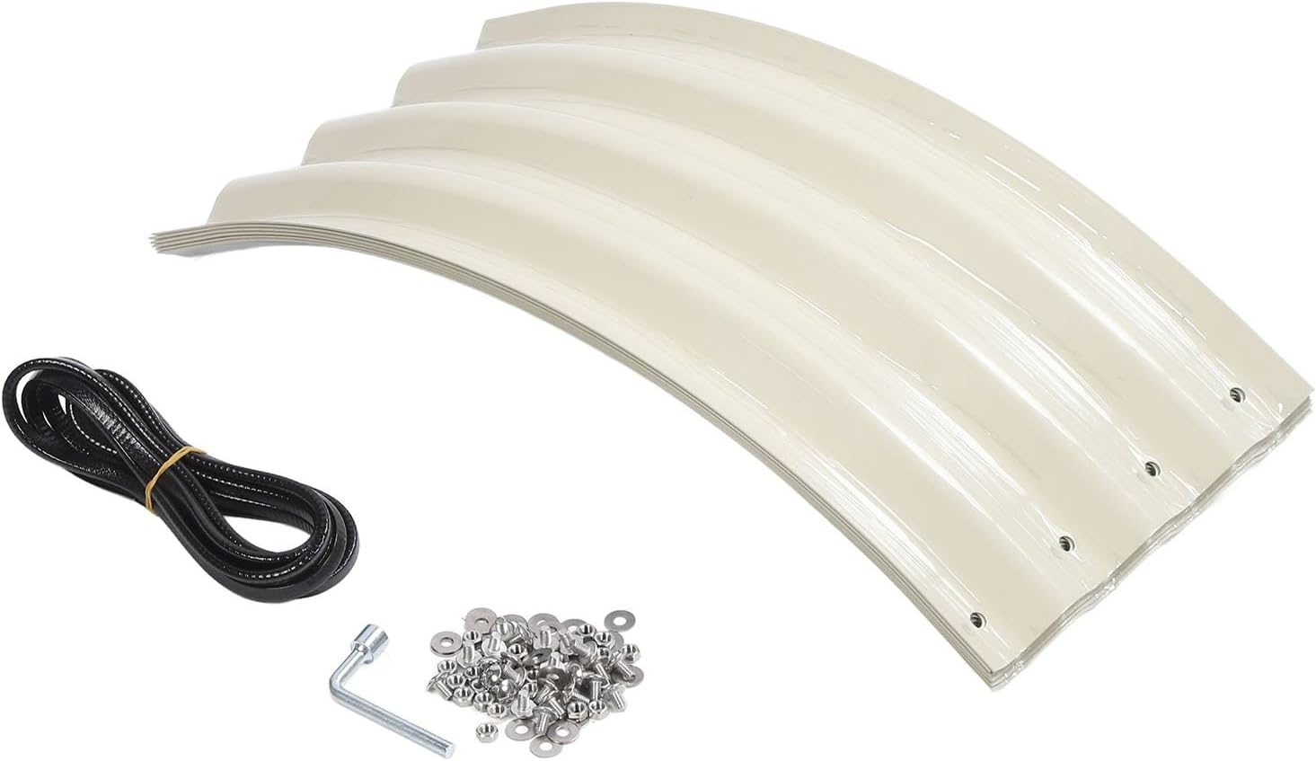 Raised Garden Bed Kit | 304 Stainless Steel Planter for Vegetables/Flowers/Plants | Oval Design with 11 Height | Open Base for Improved Drainage (Ivory White)