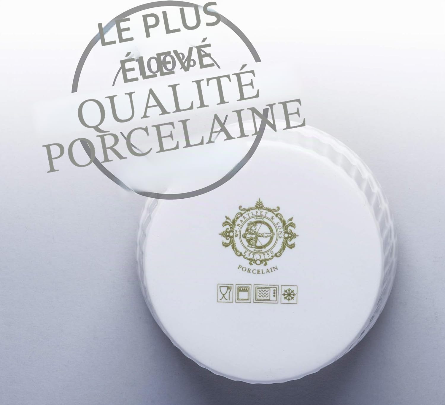 WM Bartleet & Sons 1750 Lot de 6 mini ramequins traditionnels en porcelaine Ø 6,5 cm avec - Blanc - TSET43
