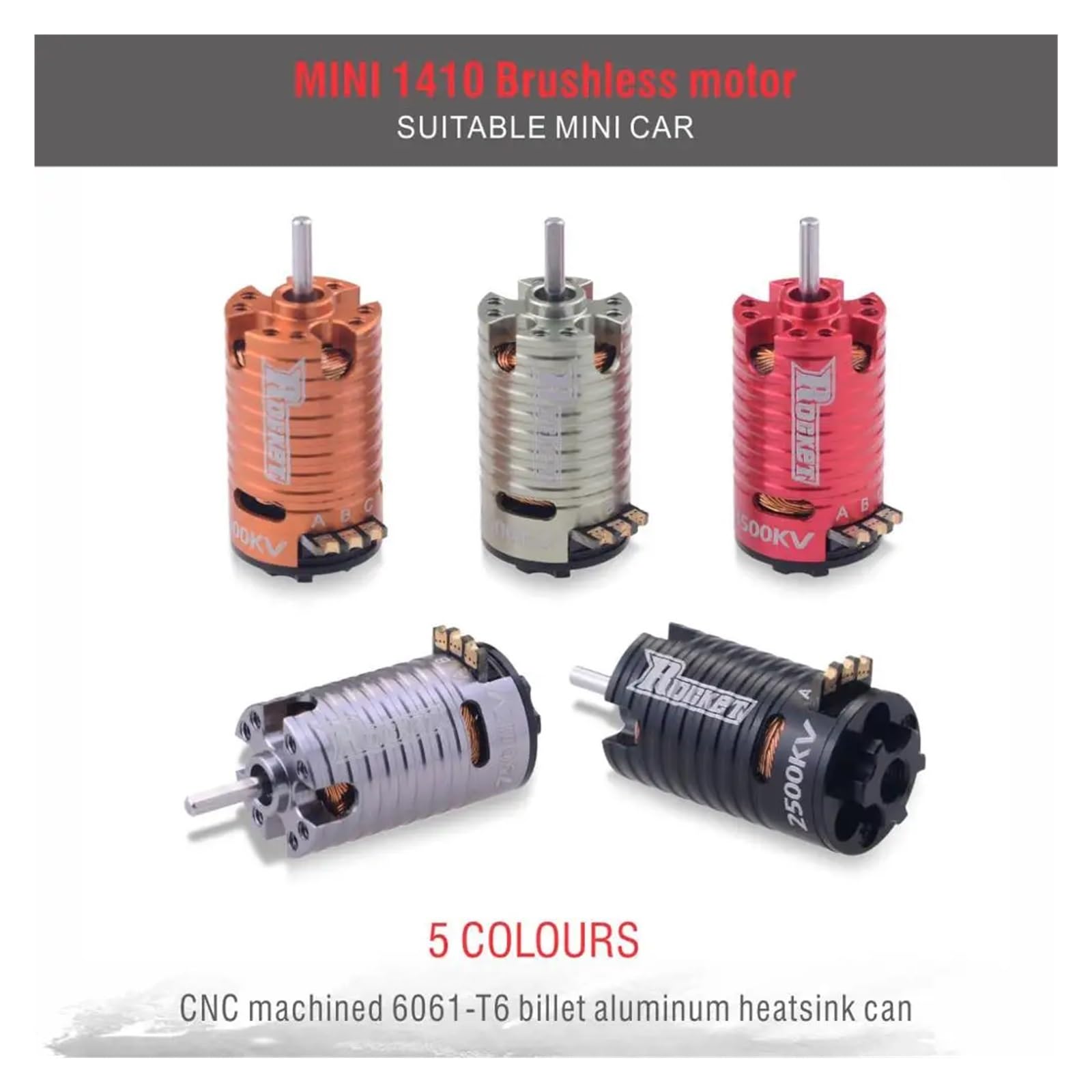 Kompatibel mit Rocket Mini 1410 2500KV 3500KV 5500KV 7500KV 9500KV bürstenloser Motor mit 18A ESC. Kompatibel mit Kyosho Mr03 Atomic DRZ 1/24 1/28 1/32 RC Car (Color : 3500KV ESC Combo)