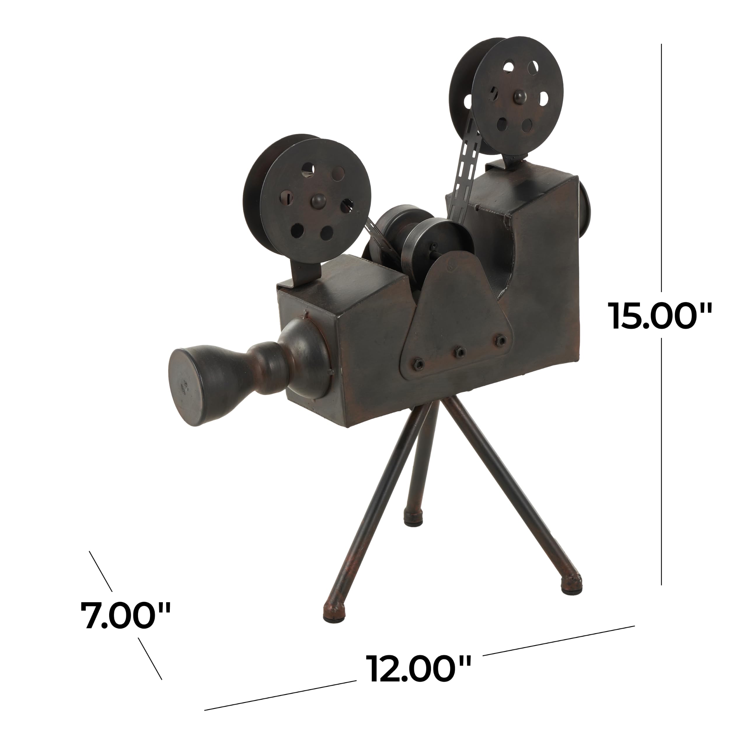 Deco 79 Cámara Metal Antiq H, W-13024, Hierro, marrón, 12 x 7 x 15 Pulgadas