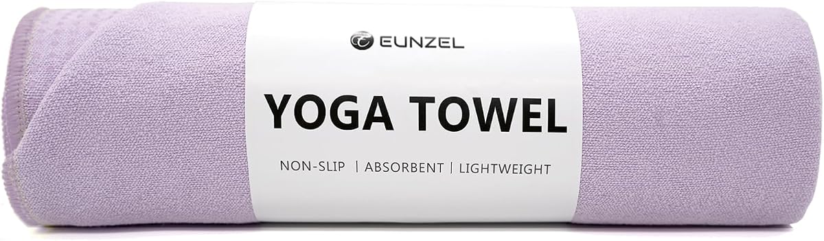Eunzel Non Slip Hot Yoga Mat Towel with Grip Dots, 72" x 24" | Grip Dot Non Slip, Sweat Absorbent Microfiber, Hot Yoga & Pilates, Workout Stability