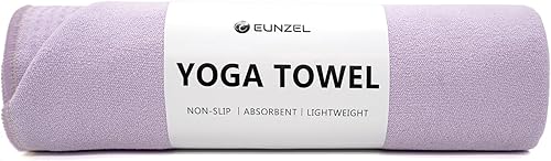 Miniatura 18 de Eunzel Toalla de yoga, toalla para esterilla de yoga caliente con puntos de agarre, absorbente de sudor, antideslizante, para yoga caliente, pilates