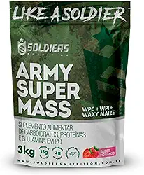 Hipercalórico Army Super Mass 3Kg - 100% Importado - Soldiers Nutrition Morango