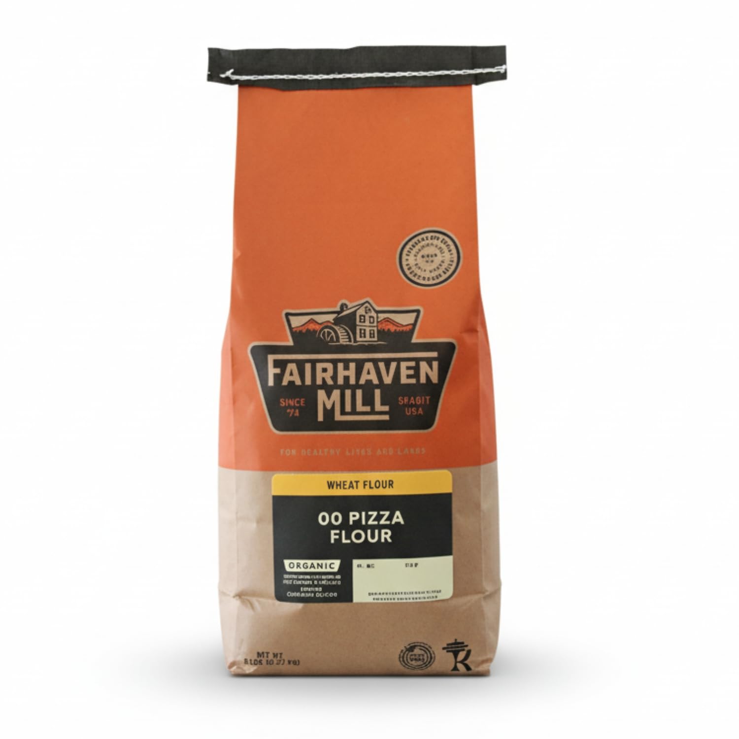 Fairhaven Mill Organic 00 Pizza Flour - USDA Certified Organic and Non-GMO - Perfect for Thin, Supple Pizza Crusts, Rustic Flatbreads, Focaccia & Handmade Pasta - USA Grown & Milled - 5 lbs Bag