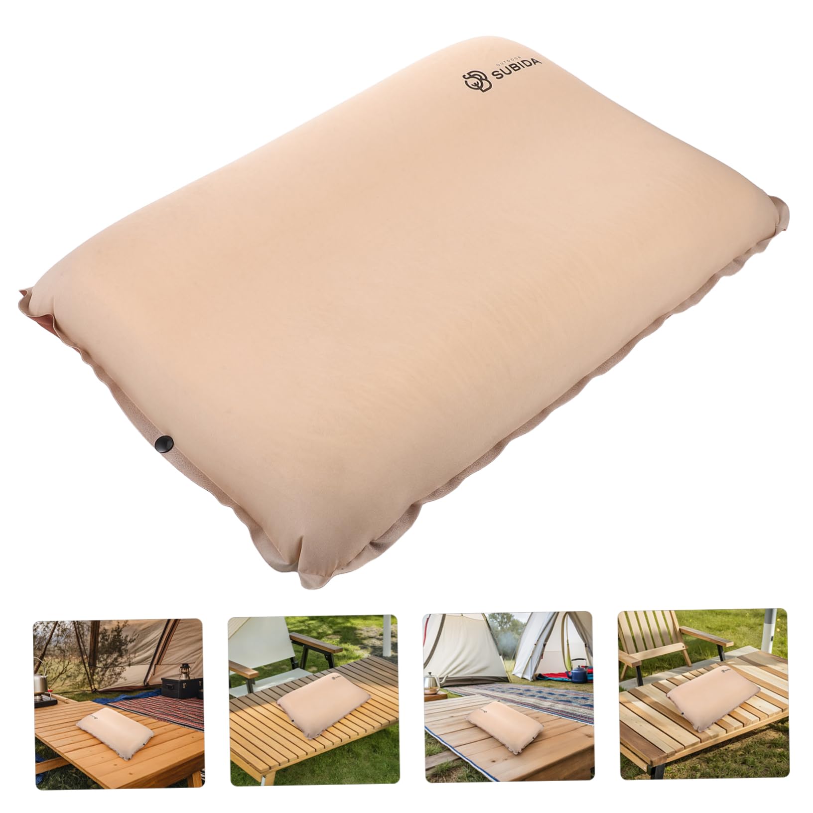 Hemobllo Almohada Inflable de Viaje para Exteriores, Tejido Elástico, Compacta, Alivia la Presión Cervical, Adecuado para Camping y Senderismo