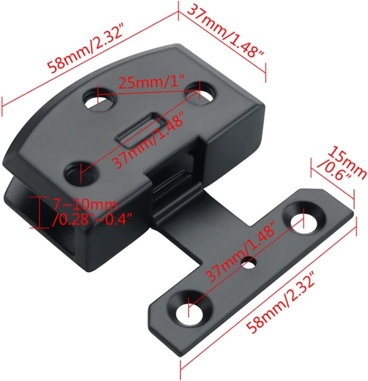 2 Glass Door Hinges, Showcase Hinges, Clip Door Hinges, Zinc Alloy Matte Black Hinges