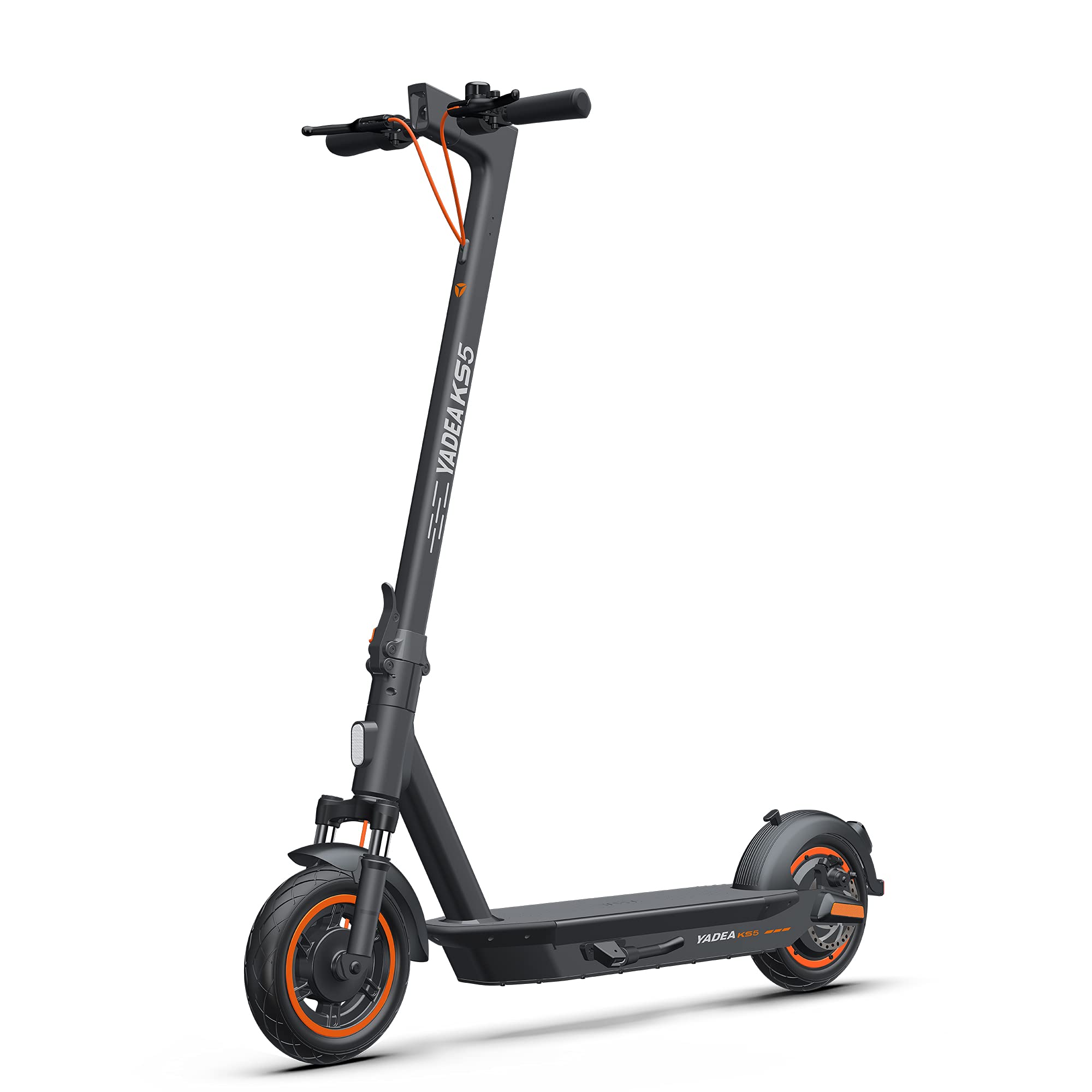 YADEA Electric Scooter KS5, Max Speed 18.6 MPH, 25 Miles Range; KS5pro, 37 Miles Range, Max Speed 21.8 MPH. Dual shock absorption, Front Suspension, Foldable Commuter Electric Scooter for Adults with Cruise Control and Energy Recovery System