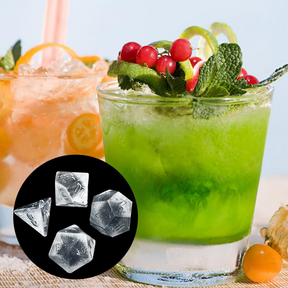 2 PACK 7 Shapes Dice Shaped Ice Cube Mold for Whisky, 3D Dice Mold Accessories For Whiskey Cocktail Summer Ice Drink for Candle Home Decorate Mold Candle Making Mold - Image 6