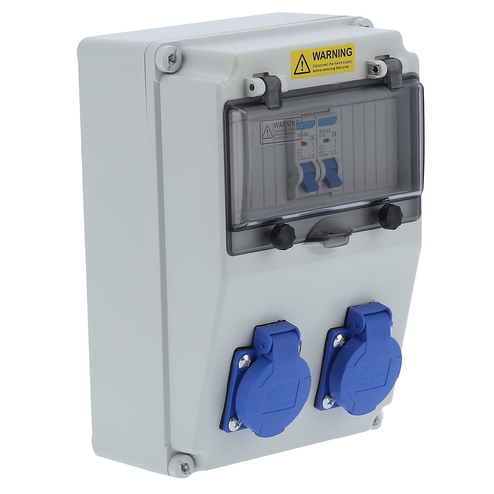Distribuidor de Pared 2 Posiciones, 16a 220-250V Distribuidor de Enchufe Distribuidor de Corriente Distribuidor de Sitio Distribuidor de Zona Húmeda Distribuidor de Corriente para Montaje en(#1)