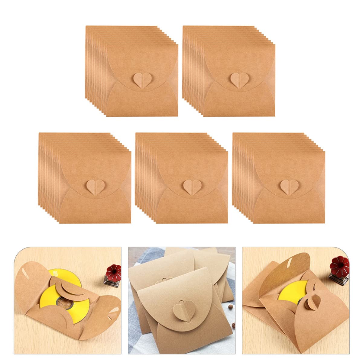 Buste Custodia CD Dvd in Carta Kraft 50 Pezzi per Archiviazione | Protezione Anti-graffio, per Cinema e Casa, Organizzazione Ordinata dei Dischi