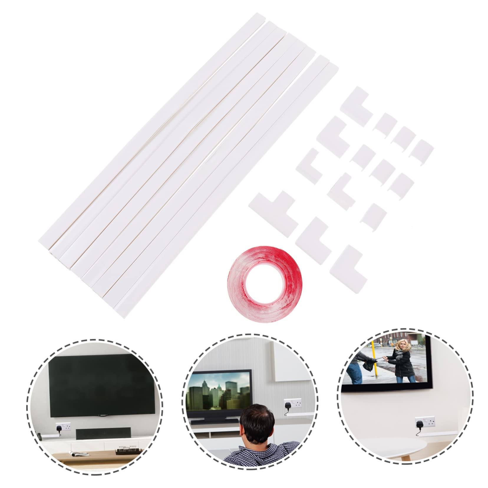Lurrose 1 Set Canalina Nascondi Copertura per Flessibile per Tv e Facile Installazione e Personalizzabile Organizzatore per Naturale