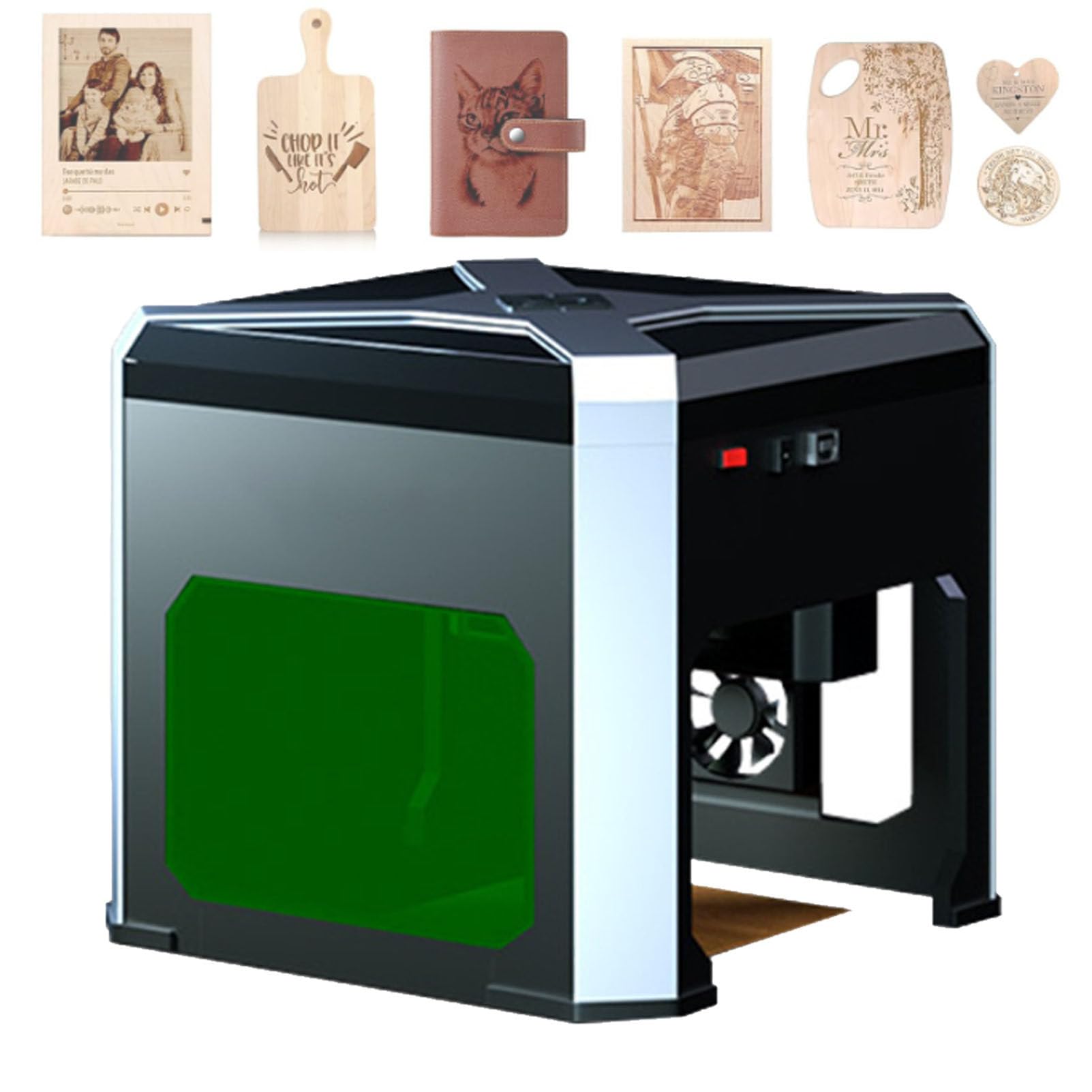 Grabador láser, máquina de corte y grabado láser ultrarrápida para joyería, metal, madera, vinilo, cuero, vidrio, arte de bricolaje, diseño de logotipos, conexión Bluetooth, máquina de grabado