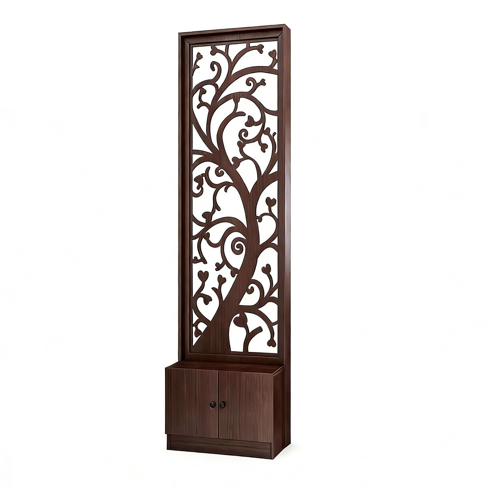 Parawan, ścianka działowa z drewna, składana ścianka działowa, ochrona przed wzrokiem, ścianka do salonu, łazienki/sypialni, salonu/biura (Black Walnut, 63,4 cm)