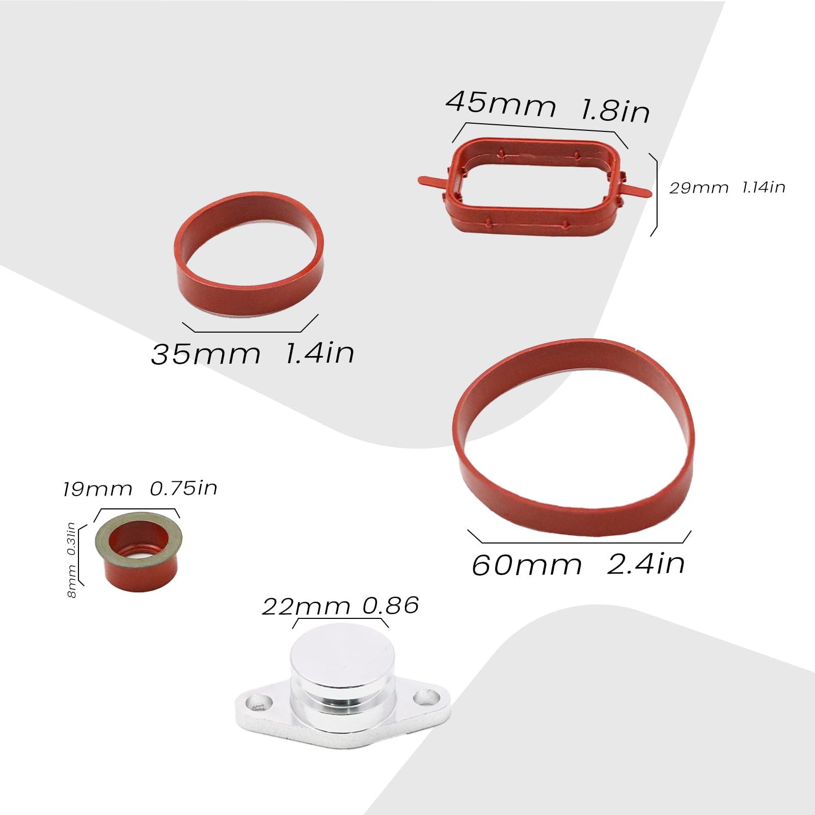 Juego de juntas para colector de admisión de 4 x 22 mm para BMW E39 525d E60 E61 E39 530d E46 E38 Intake Manifold Swirl Flap Blanking Kit 11612245439 11612246945