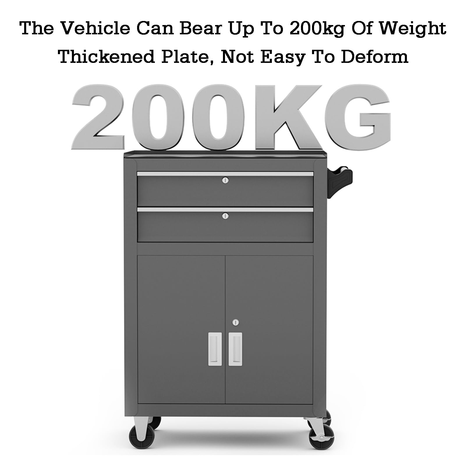 Carrello portautensili a 3 Ripiani con Ruote bloccabili - Contenitore in Metallo Resistente per Garage, Officina e Magazzino, Versatile Attrezzatura Multiuso.