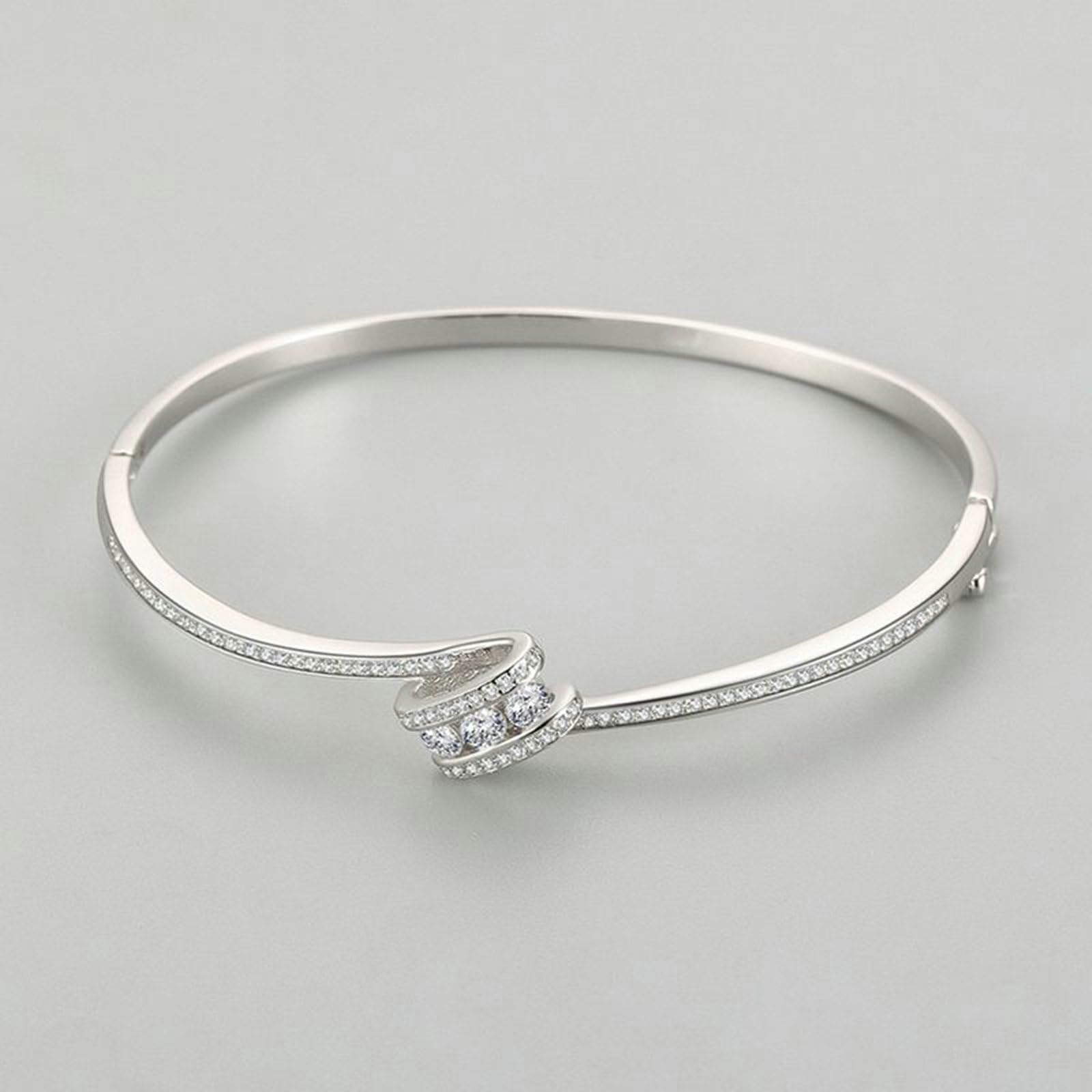 Pulsera de platino 950 para mujer, 54-60 mm de diámetro, nudo con