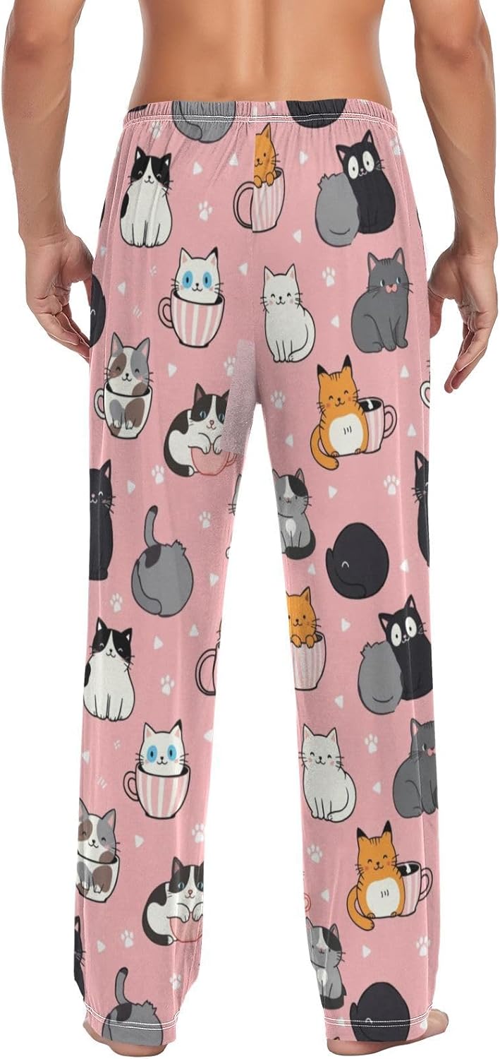 Cute Pajama Pants Men's Pajama Bottoms Lounge Sleepwear PJs Lightweight Sleep Pants S - Image 2