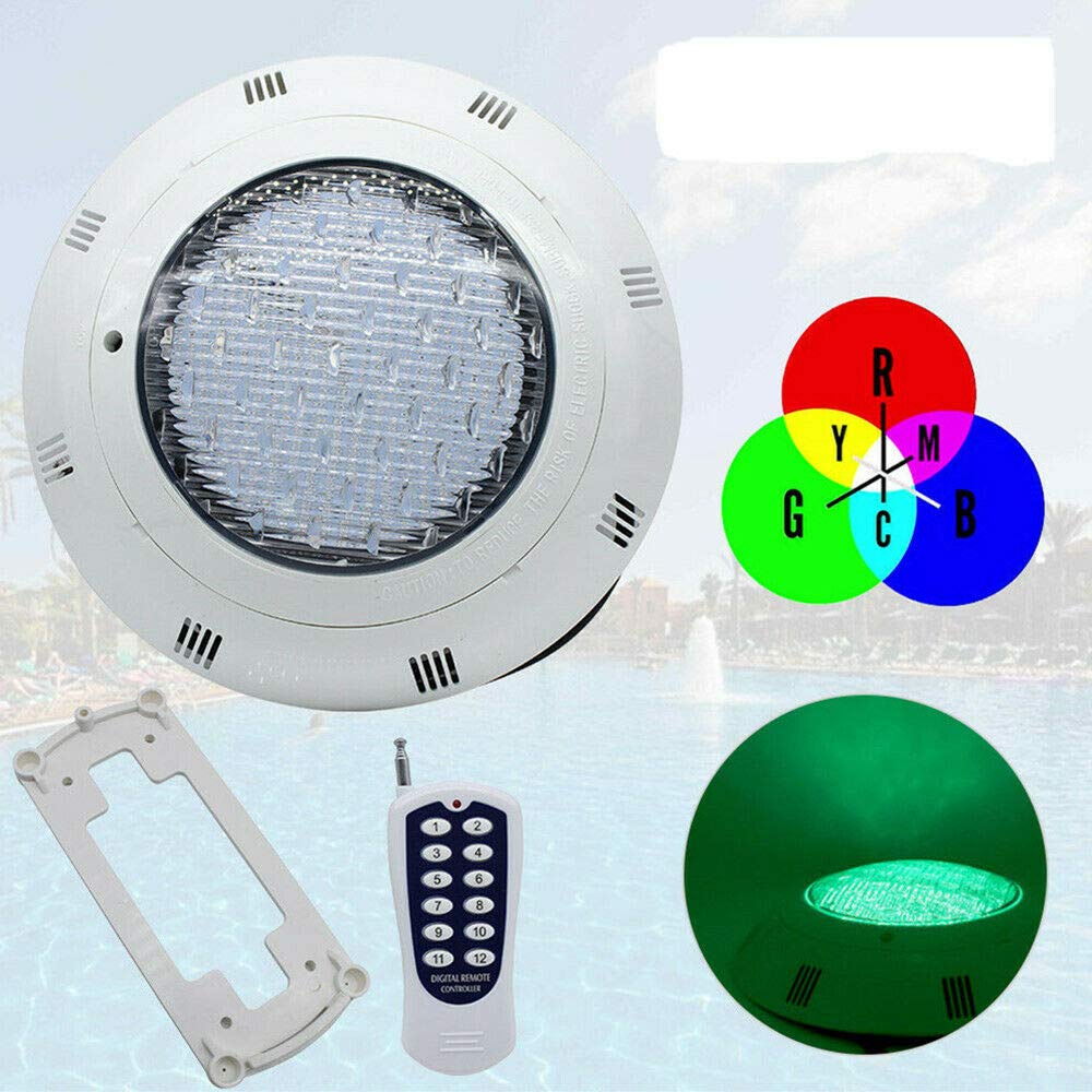 Futchoy 450-LED RGB Einbau Pool Licht Beleuchtung Schwimmbad-UnterwasserScheinwerfer mit Einer Fernbedienung geliefert Schwimmbad, Badewanne, Heimaquarium (RGB36W)