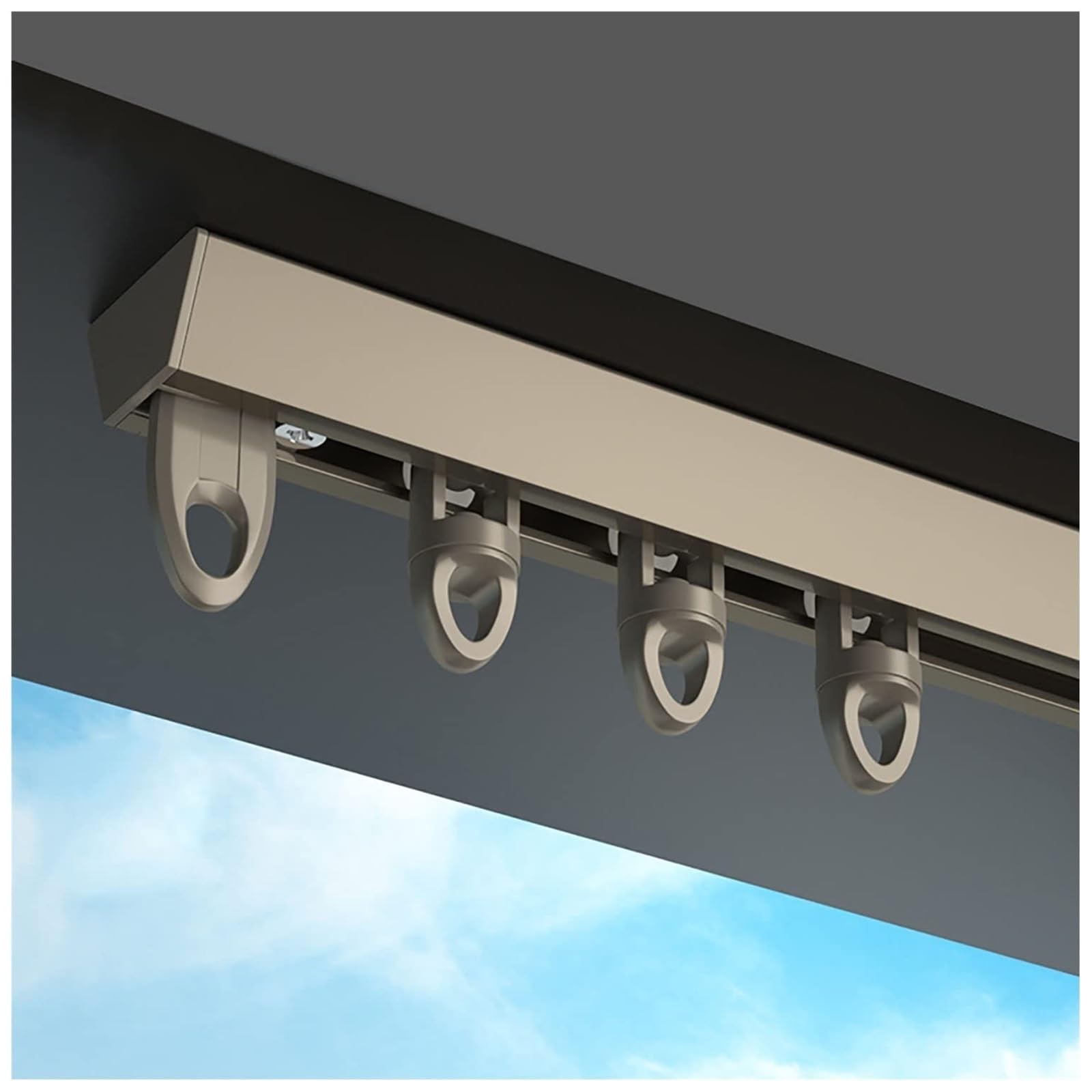 Rail de plafond en V champagne pour habiller les grands salons