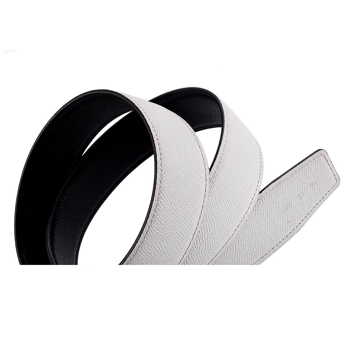 Vatee's Cinturón de repuesto reversible de piel auténtica sin hebilla de 3,8 cm/3,2 cm de ancho, H279 Blanco Negro, X-Small