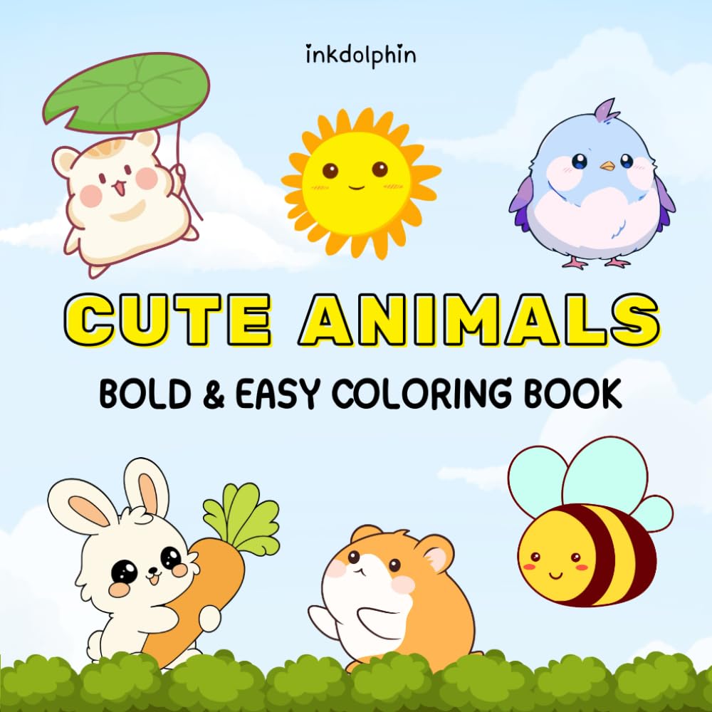 Cute Animals coloring book for Kids: Bold & Easy Coloring Adventure for relaxation, stress relief