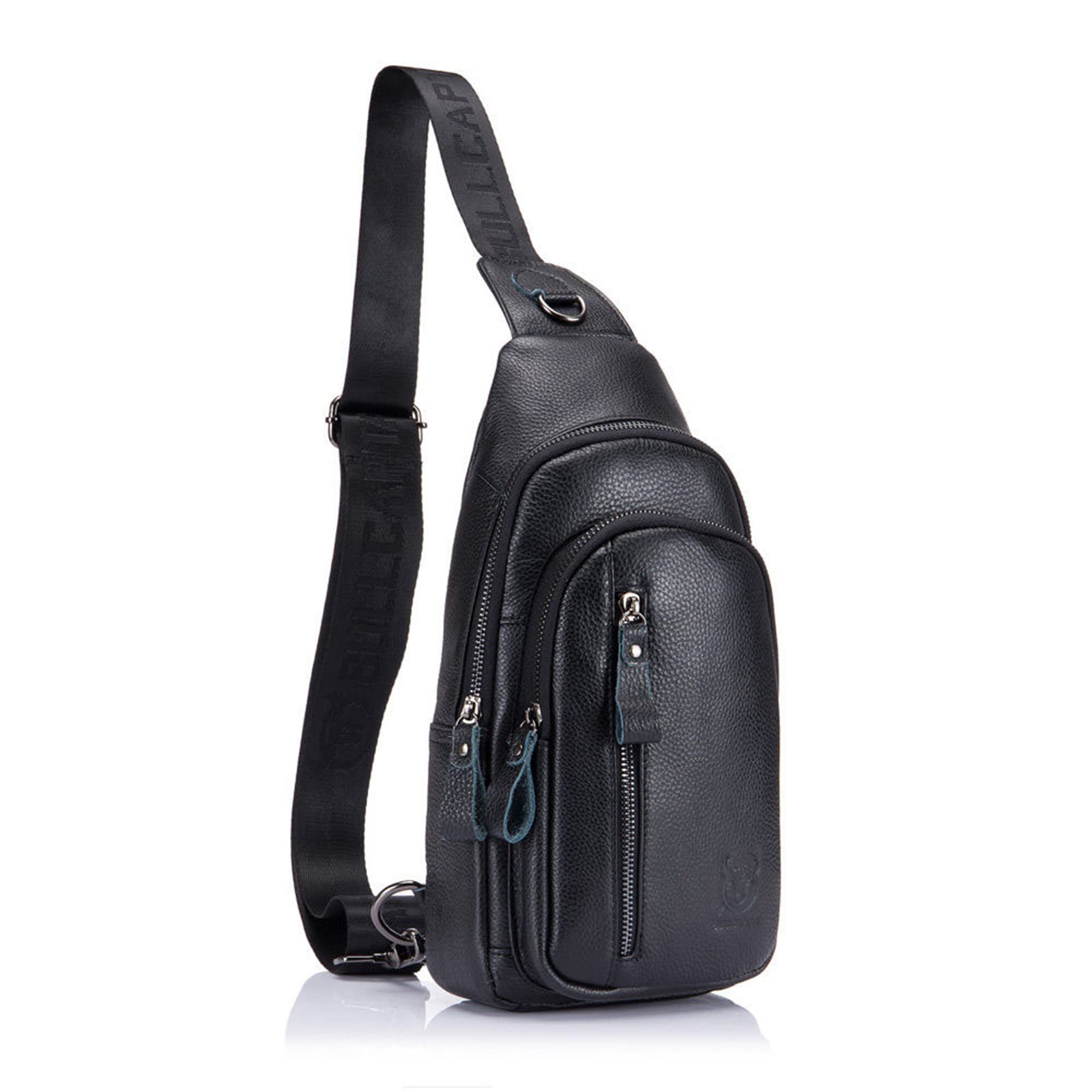 Zaino Viaggio Sport Zaino Monospalla Uomo Con USB - Borsa A Tracolla Impermeabile In Pelle PU Per Viaggi E Sport Borsa Palestra Uomo - Foto 5