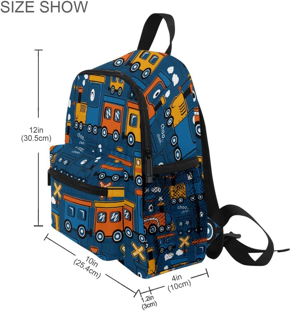 Fisyme Toddler Backpack Cartoon Funny Steam Train School Bag Kids Backpacks for Kindergarten Preschool Nursery Girls Boys, S - Image 3
