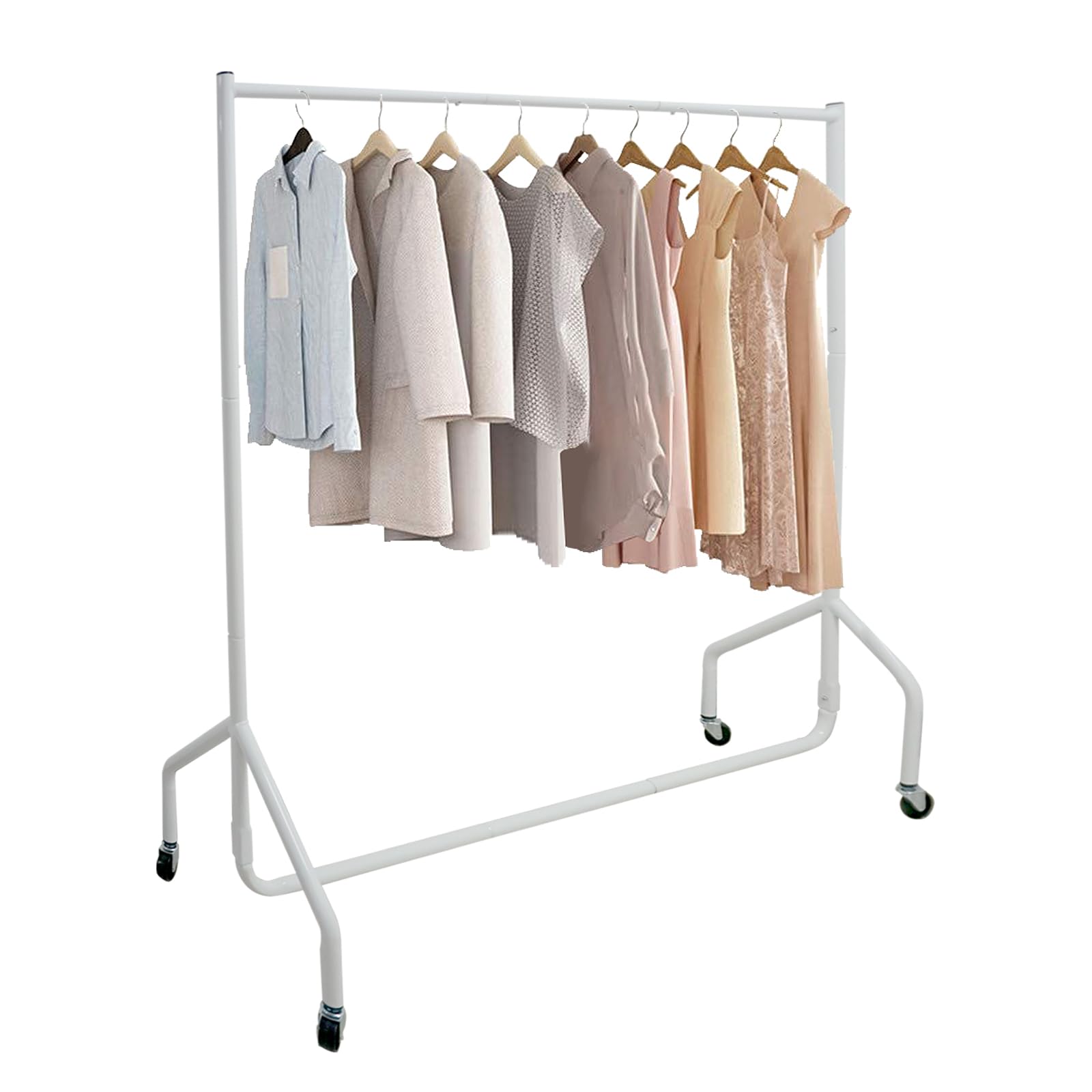7RiversART Metal Heavy Duty Clothing Garment Rack, 182.5 CM Clothes Rail with Bottom Rack for Coats, Skirts, Shirts, Sweaters, Holds up to 80 kg, White — image 1