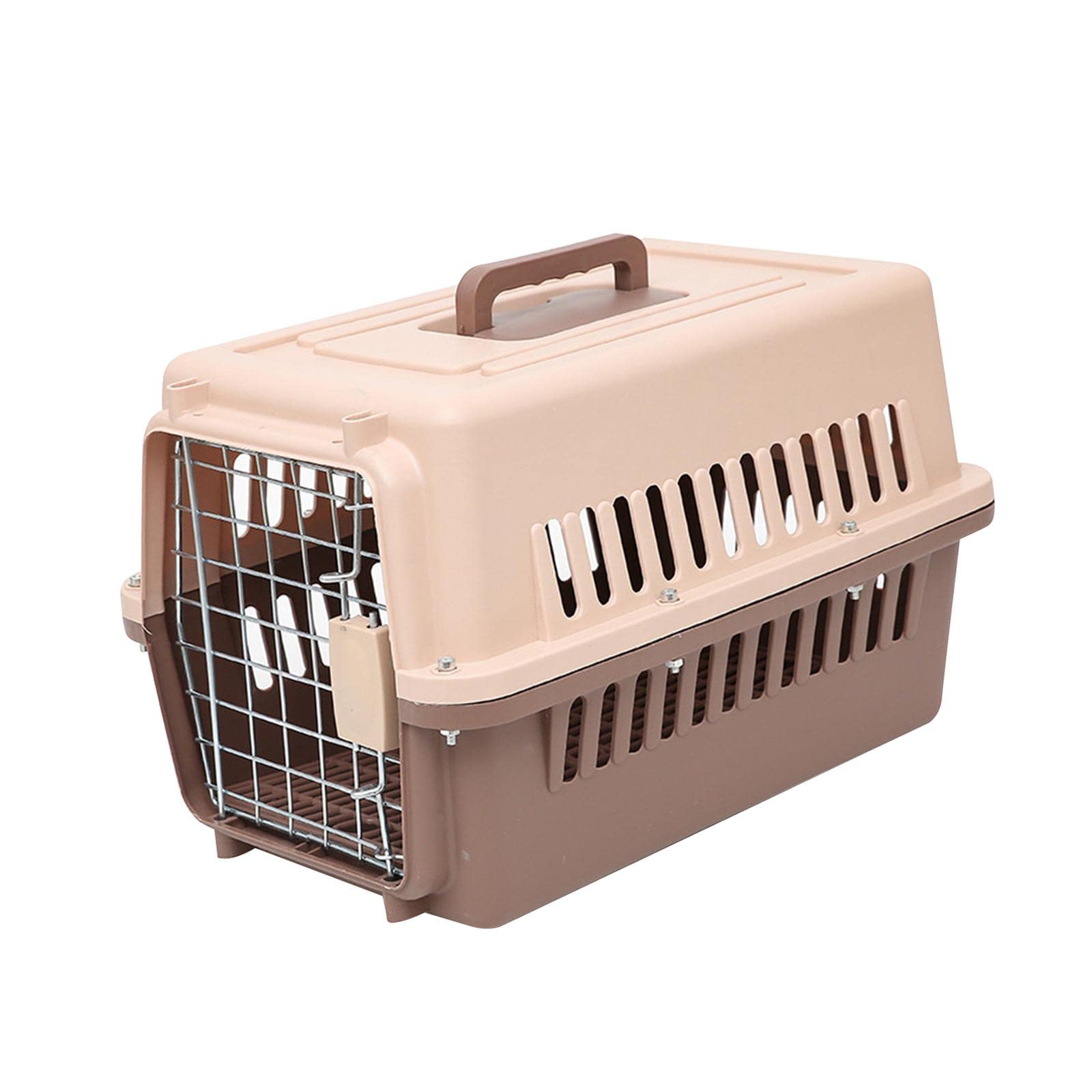 Cat Cage Ventilation Handbag Pack Crate Tote Kennel Nest Hard Sided Travel for Small Medium Animals Kitten Outdoor Traveling Hiking, Brown Size S/1176