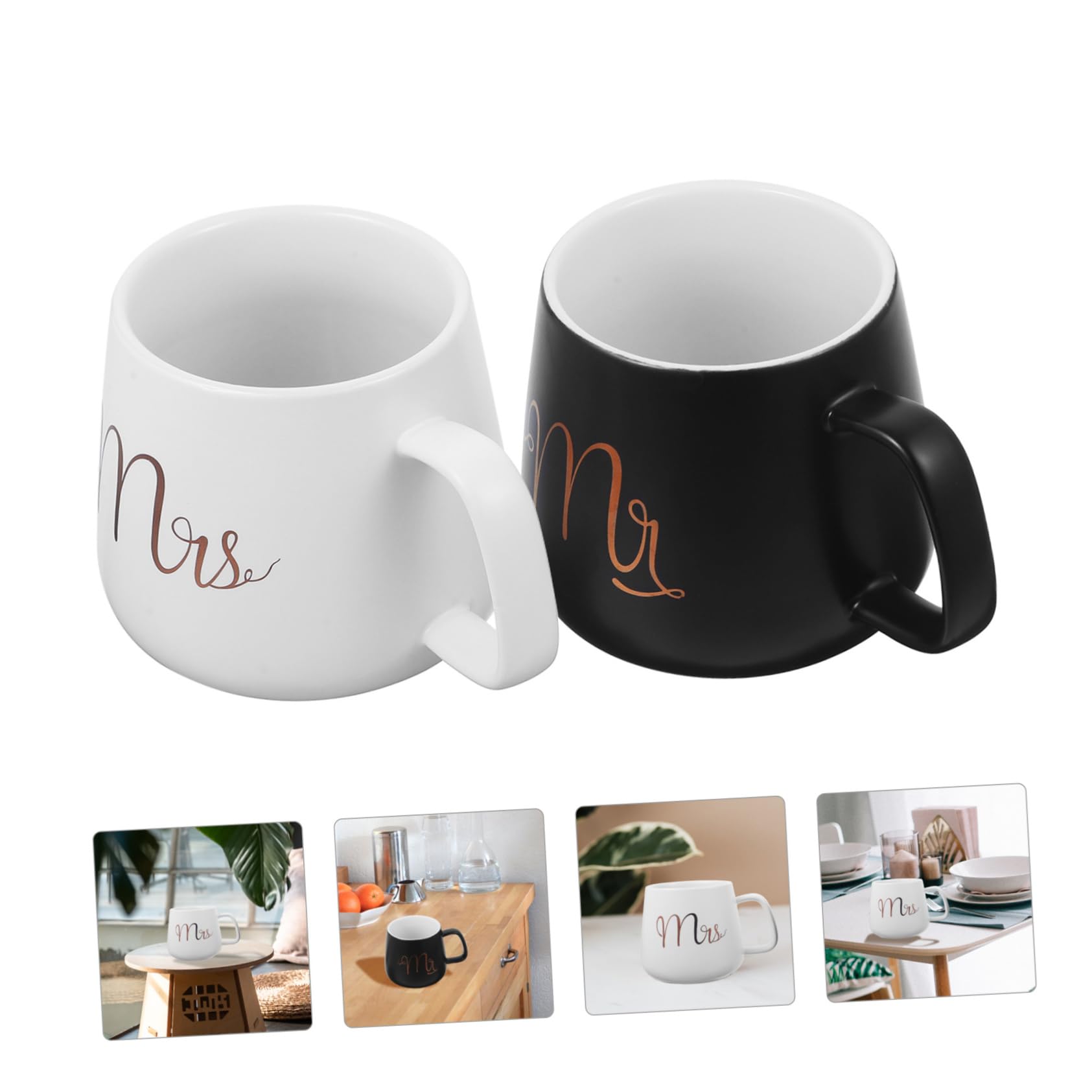 Set 2 Tazze da Caffè e Giorno delle Nozze Mr e Mrs 330ml in Ceramica e Facili da Pulire con Superficie Liscia Regalo per Anniversario Matrimonio