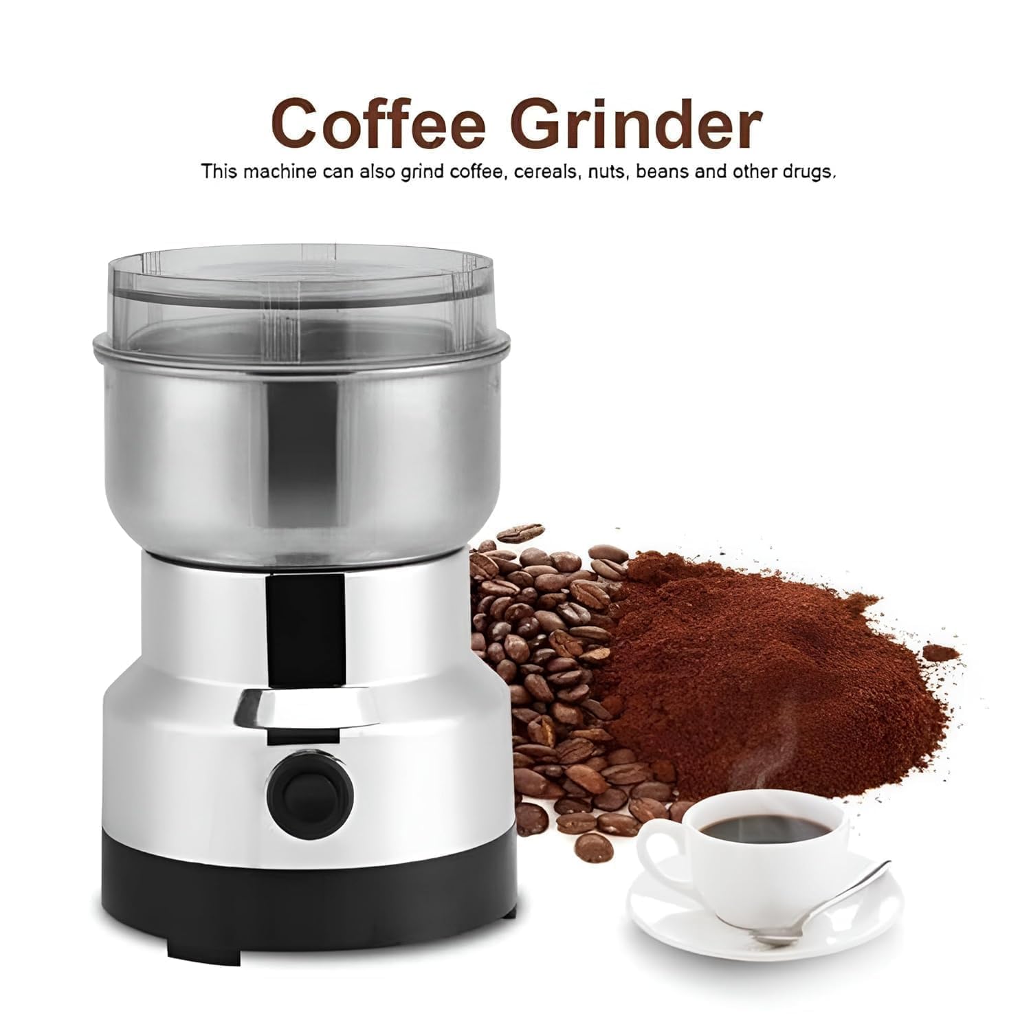 Mixer Grinder Coffee Maker Machine for Home, Hand Blender Mixer – Mini Electric Grinder for Spices, Nuts, Dry Masala, Stainless Steel Multifunctional Kitchen Appliance Mixer Grinder Coffee Maker Machine for Home, Hand Blender Mixer – Mini Electric Grinder for Spices, Nuts, Dry Masala, Stainless Steel Multifunctional Kitchen Appliance