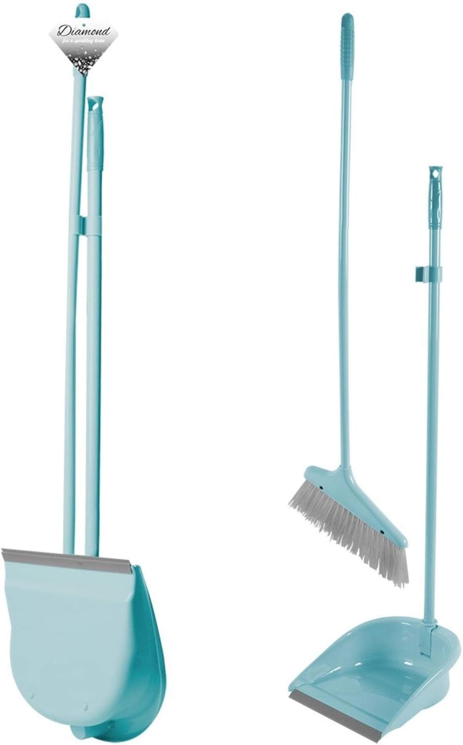 Long Handle Dustpan And Brush 2 Piece Sweeping Set Folding Cleaning