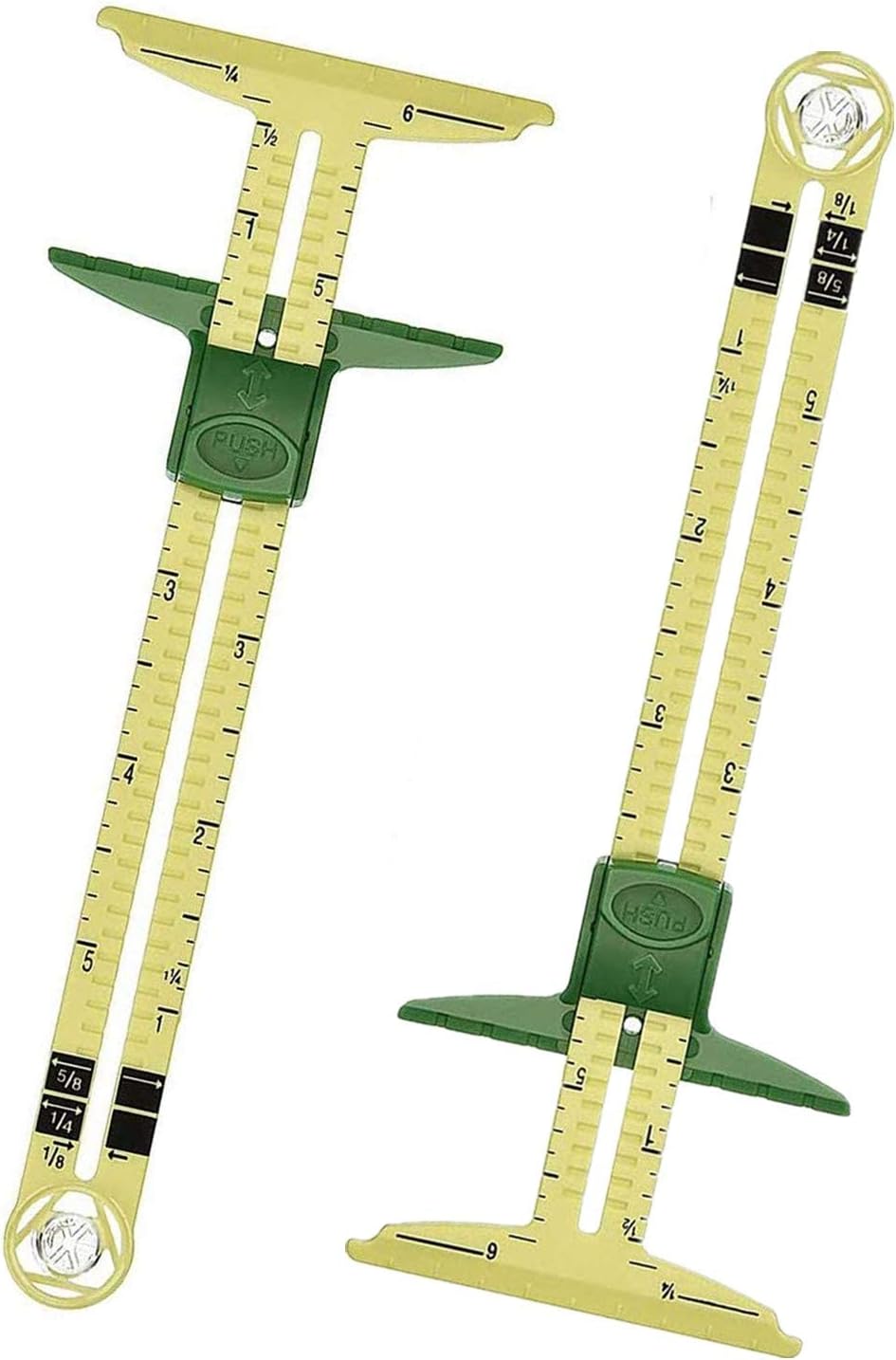 2pcs 5 in 1 Handy Sliding Sewing Gauge Quilting Tools for Beginner Work as T-Gauge, Hem Gauge, Seam Allowance