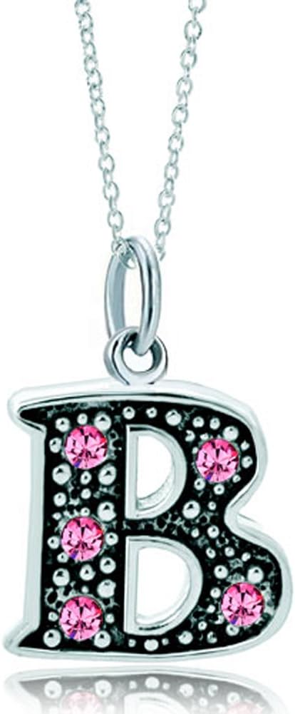 Pink Letter A-Z Alphabet Initial Charms Bead Necklace Pendant