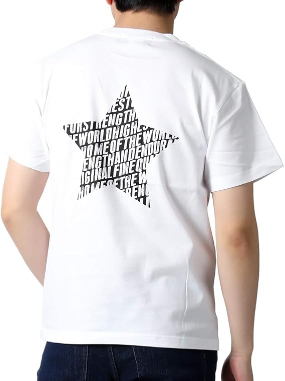 Amazon リアルコンテンツ Real Contents Tシャツ メンズ おおきいサイズ 星柄 プリント ブランドtシャツ Rcst1254 L ホワイト Tシャツ カットソー 通販