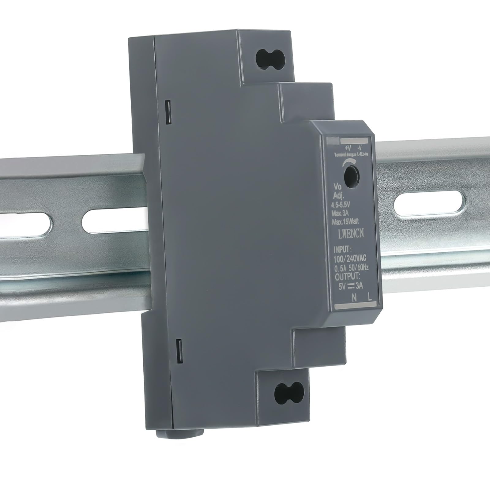 Kssvzz Alimentatore su Guida DIN 5V DC 3A 15 W, Ingresso 100-240V AC 50/60 Hz Trasformatore su Guida DIN per Automazione Domestica o Industriale