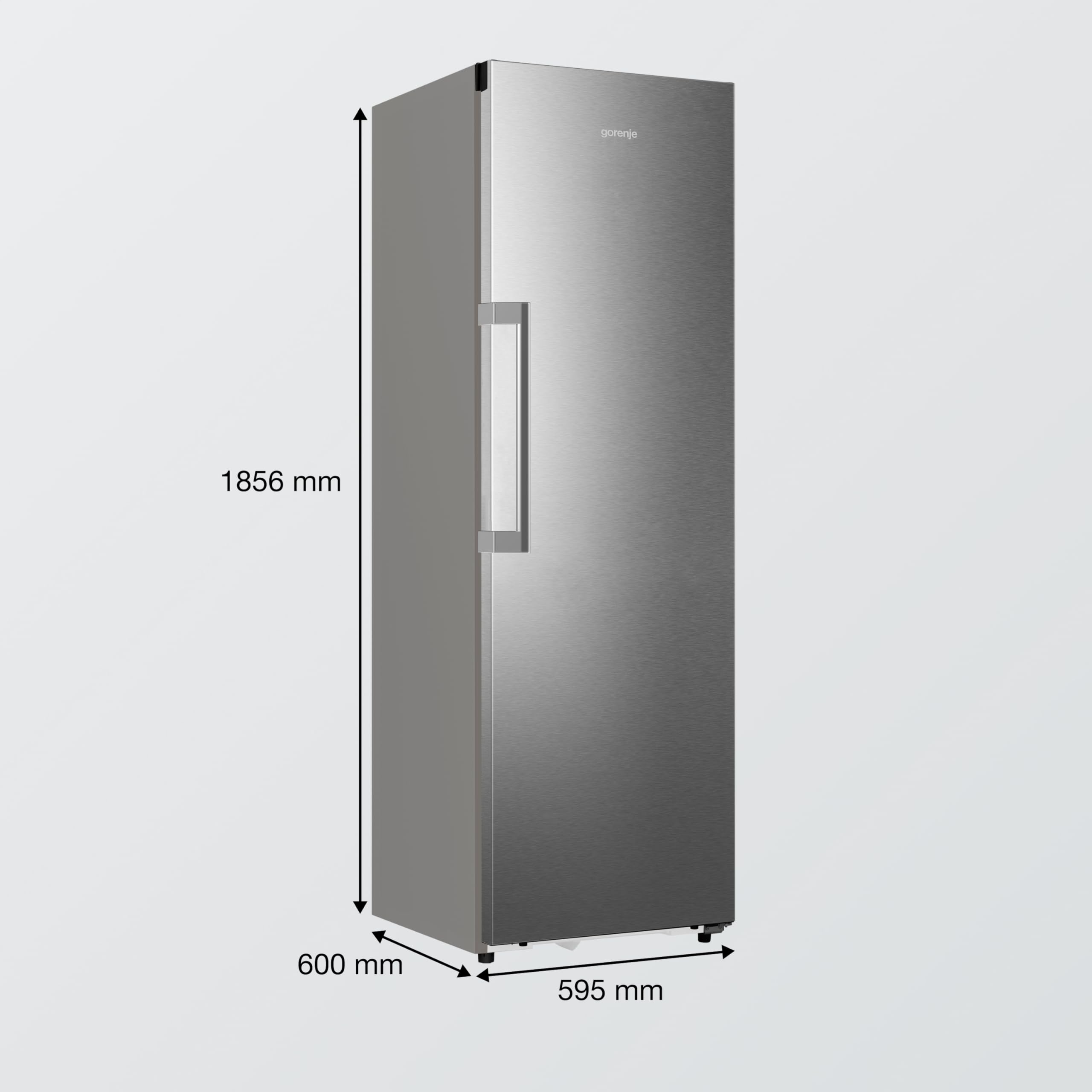 Gorenje FNC618D6XWF Gefrierschrank Freistehend 312 Liter SmartFit 185cm Höhe AdaptTech Convert -24℃ bis +8℃ ConnectLife Wifi Easy-open Griff Inverter Edelstahl