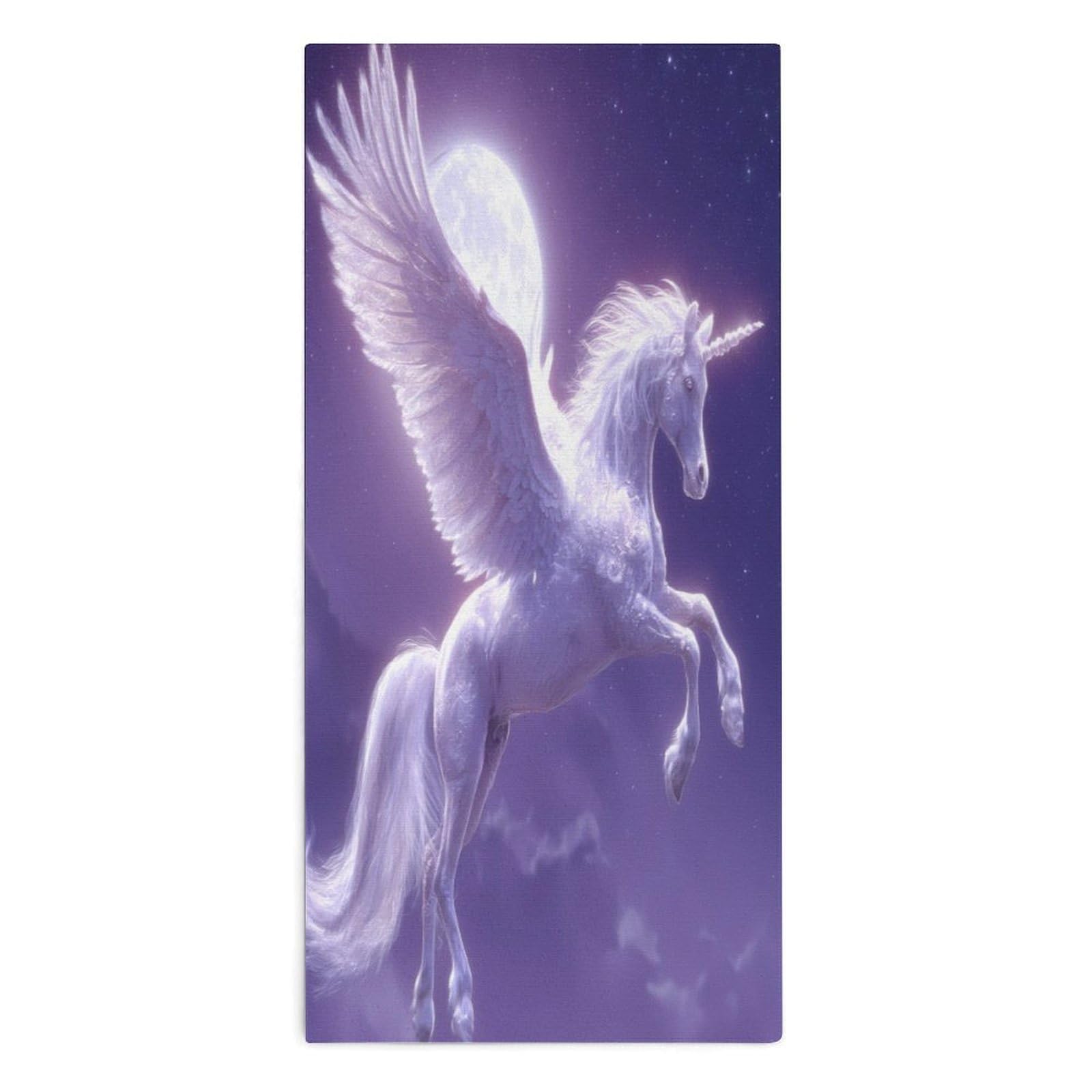 TXFBTRFSA Pegasus Flying And Moon Hand Towels for Adult Face Towel Bath Beach Swim Accessories