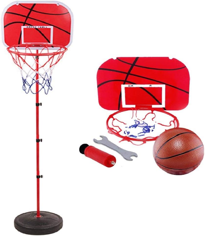 Basketball Hoop And Stand, Kids Basketball Hoop, Adjustable Height Basketball Set With Ball & Net, Full Size Basketball Hoop, Free Standing Basketball Hoop For Indoors Outdoors Children Activity