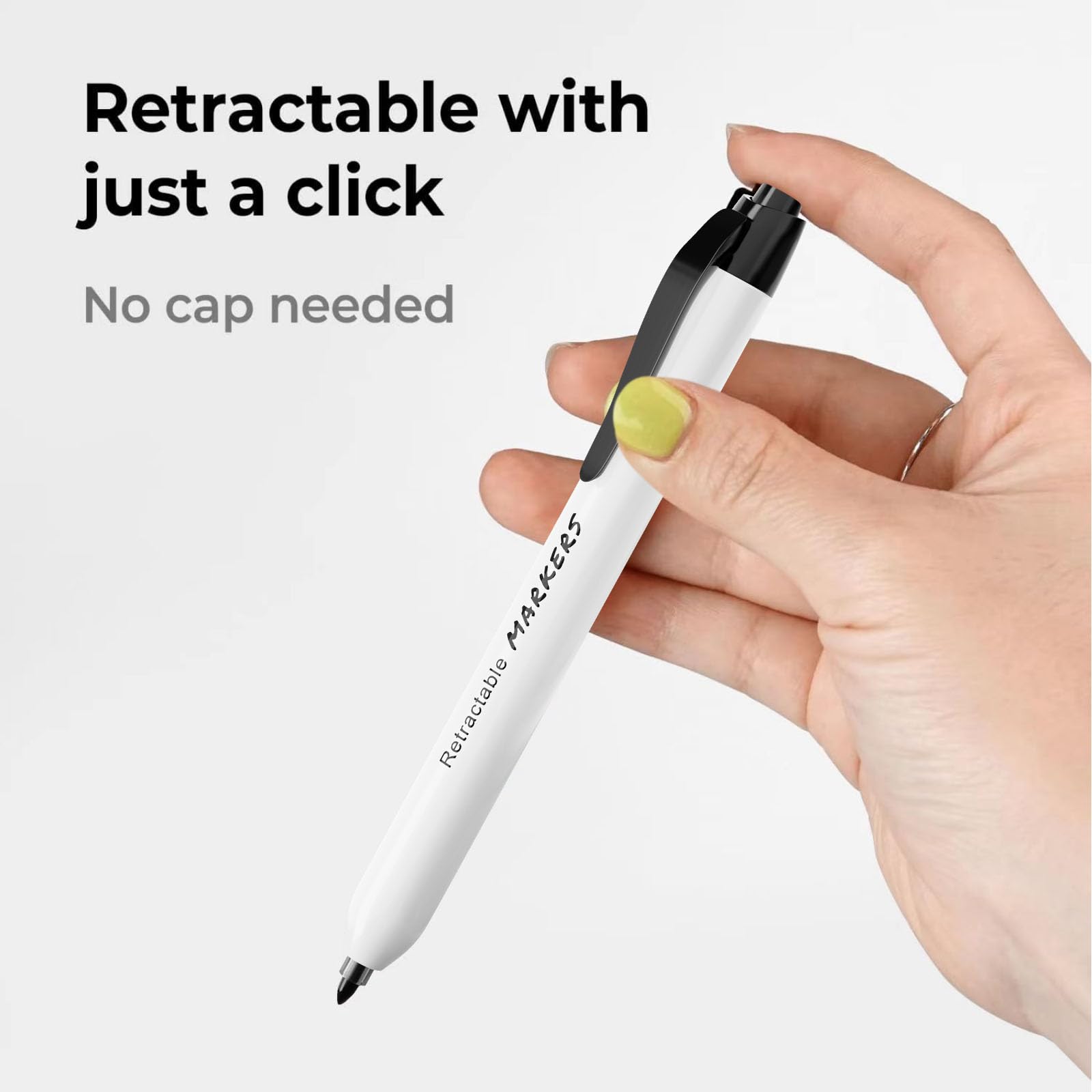 Celepen Click Retractable Markers, 16pcs Fine Point Marker Pens Clickable Black Markers Pens, Low Odor Marker Back to School Supplies Set, Smudge Free Markers Office Supplies for School, Office, Home