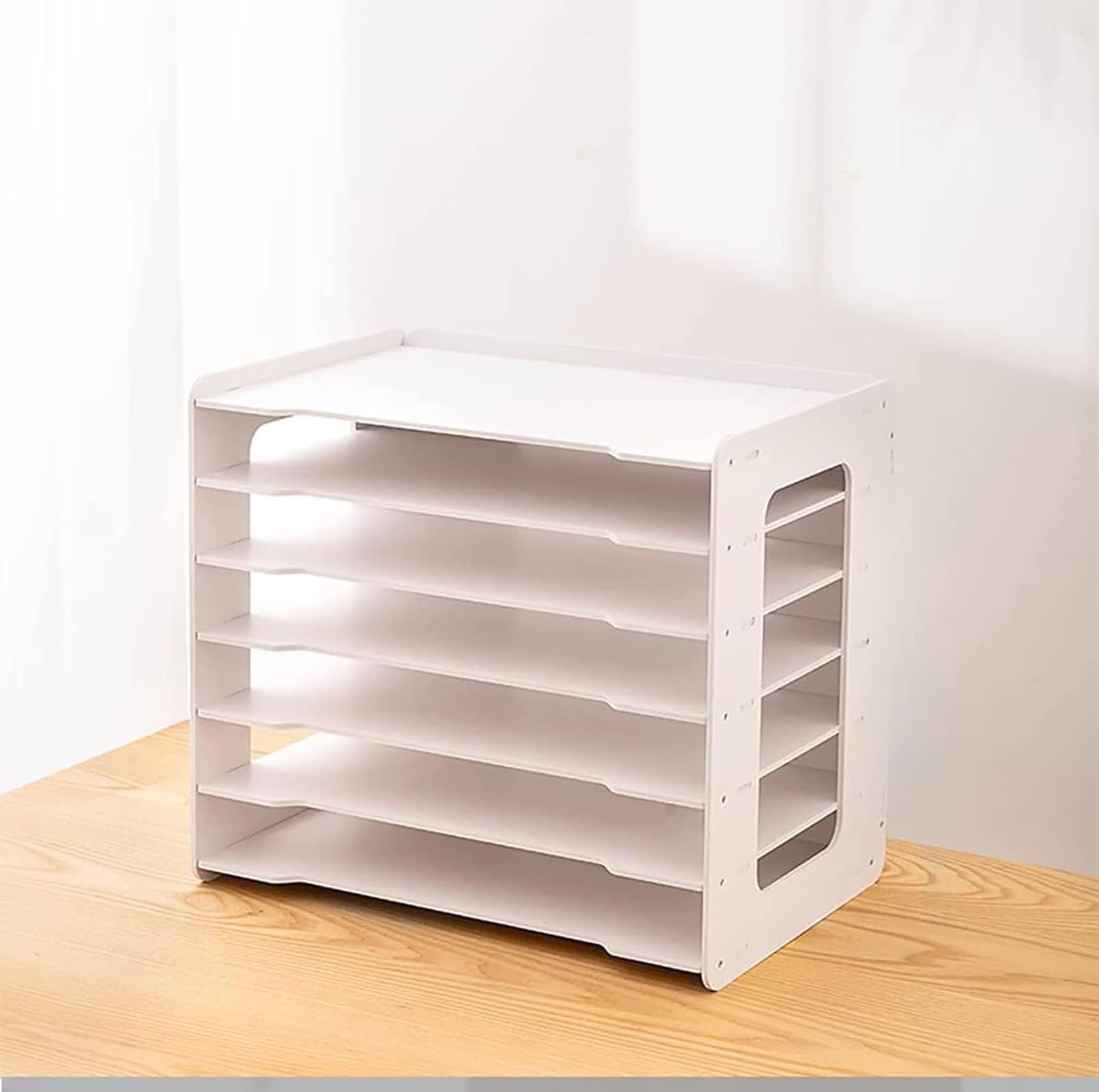 Generisch Extra große A3 Papierregale für Büro und Schule, weiße Schreibtisch-Aktenregale, Papier-Organizer, Schreibtisch-Briefablage, Zeitschriftenständer, SchreibwarenablageWhite,S