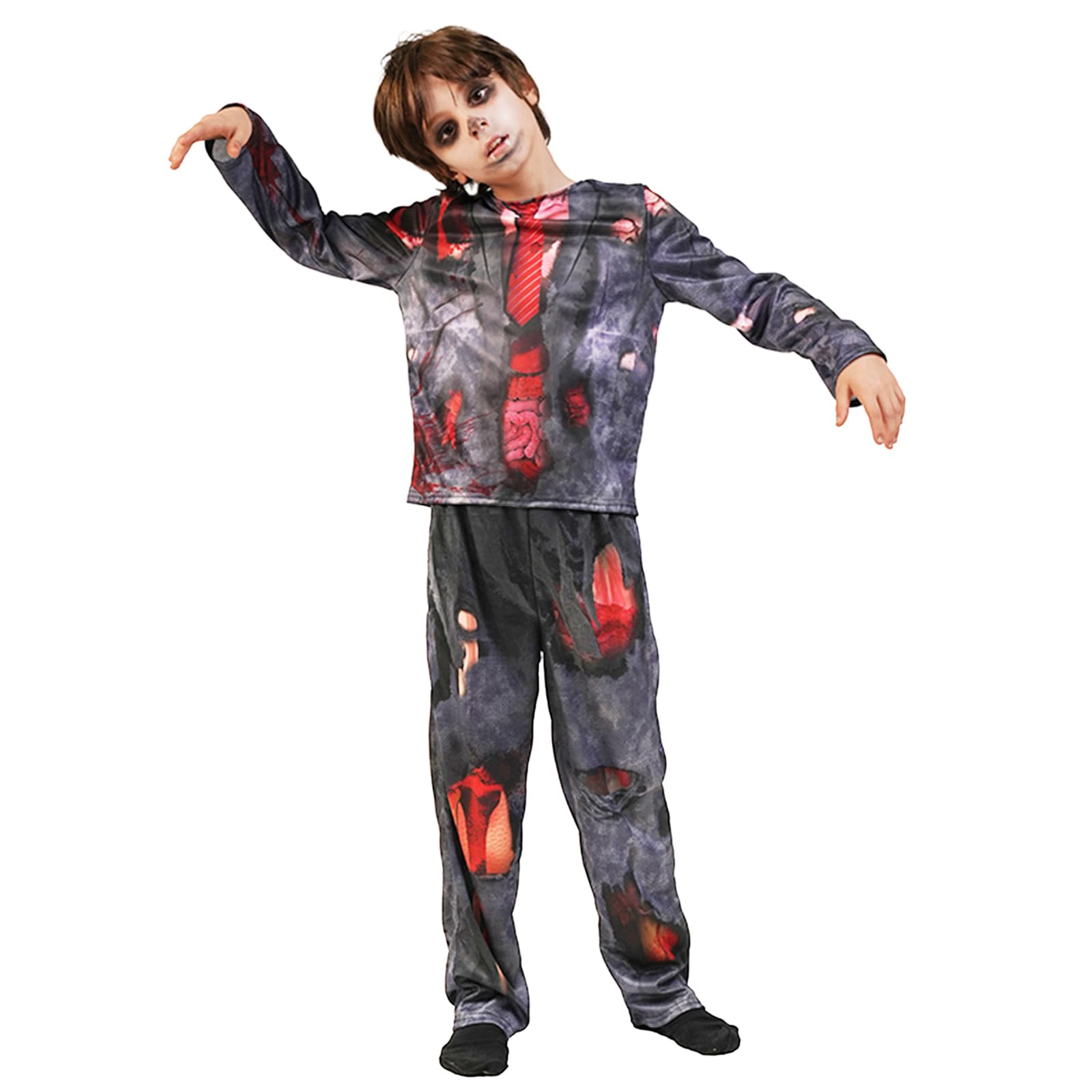 Bseical 4-12 AñOs Disfraz Halloween NiñO, Disfraz Zombie NiñO, Traje Halloween NiñO, Disfraces Halloween NiñO, Zombies Disfraz NiñO Para Fiestas Carnaval Y Halloween