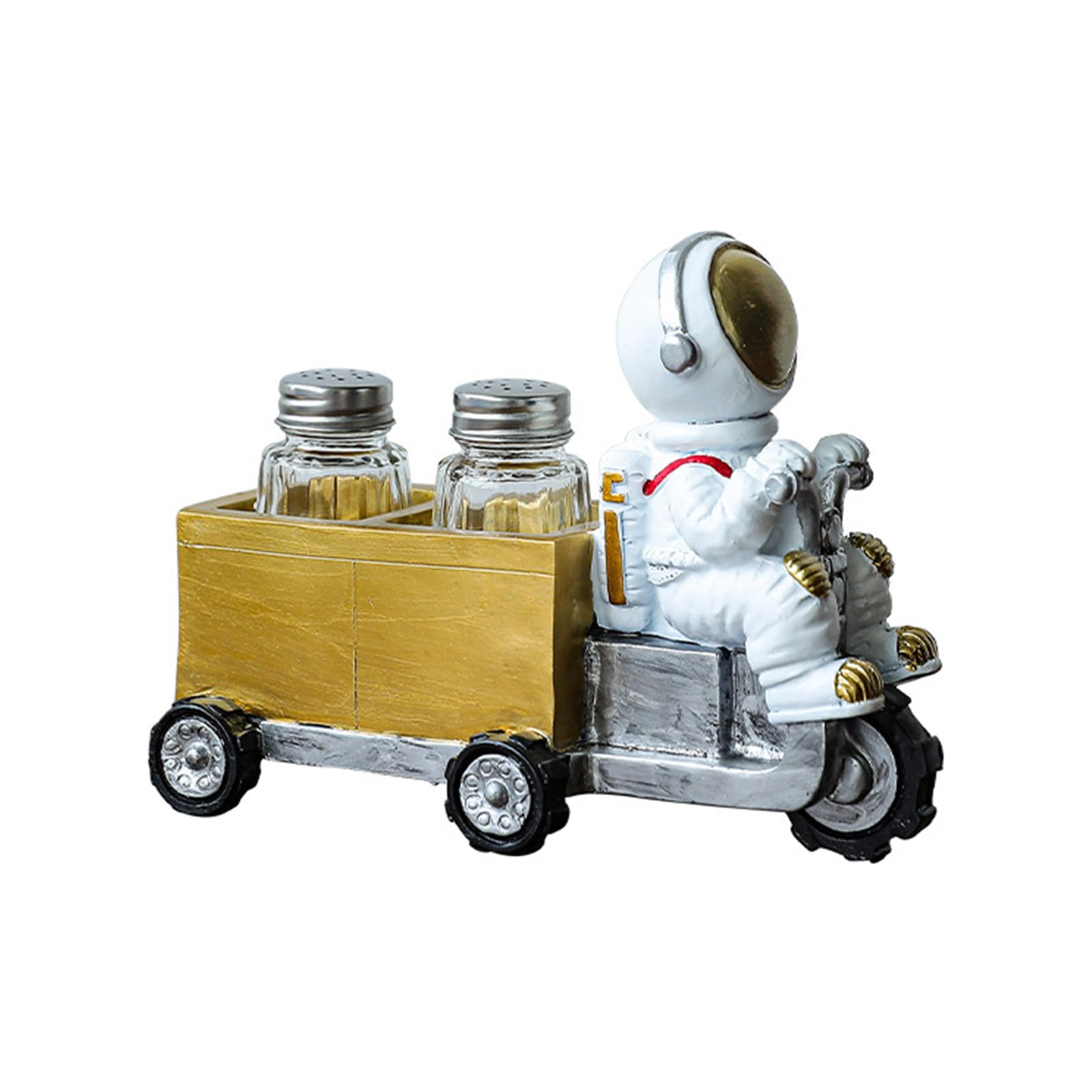 YROHGKPN Resin Astronaut Figurines Statue Salts Peppers Bottle Holder Ornament Home Decoration Kitchen Decorative Astronaut Statue Salts & Peppers Bottle Holder