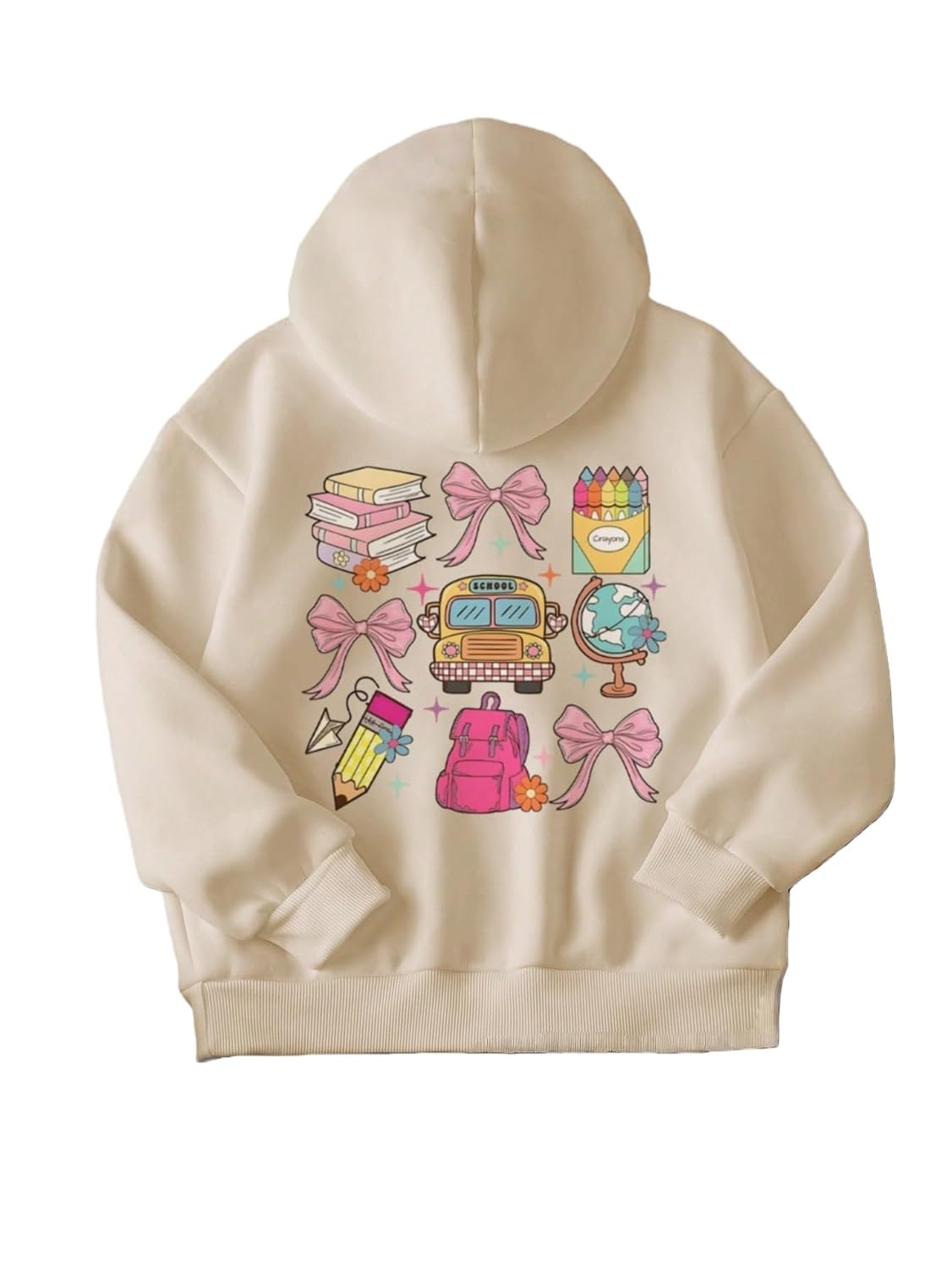 Moletom com capuz gráfico para meninas, material escolar, pulôver para crianças em promoção! Veja a oferta e mais achadinhos de Meninas 7 Hoje é o melhor dia para comprar Moletom com capuz gráfico para meninas, material escolar, pulôver para crianças com aquele preço maroto! Promoção! Aproveite a oferta! 7